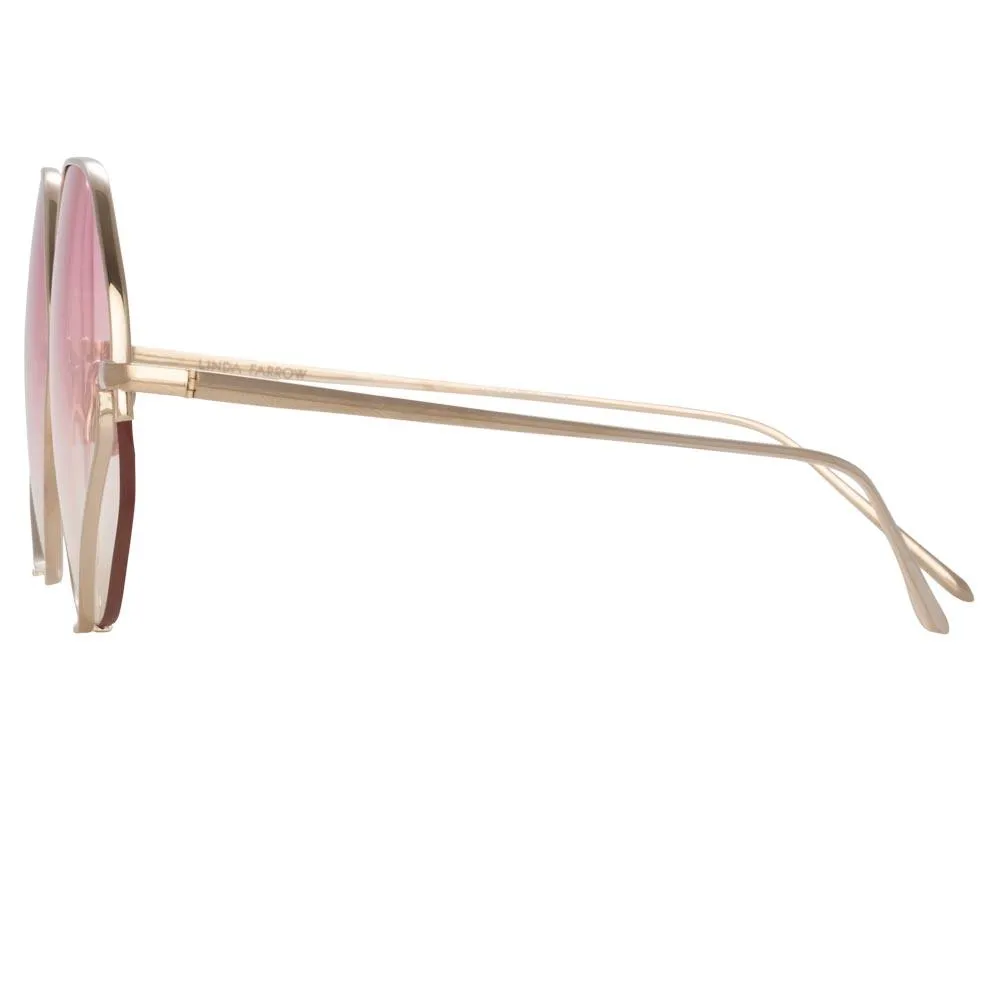 Fawcet Hexagon Sunglasses in Light Gold sold by Linda Farrow product image thumbnail 3