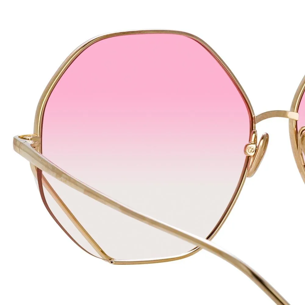 Fawcet Hexagon Sunglasses in Light Gold sold by Linda Farrow product image thumbnail 4