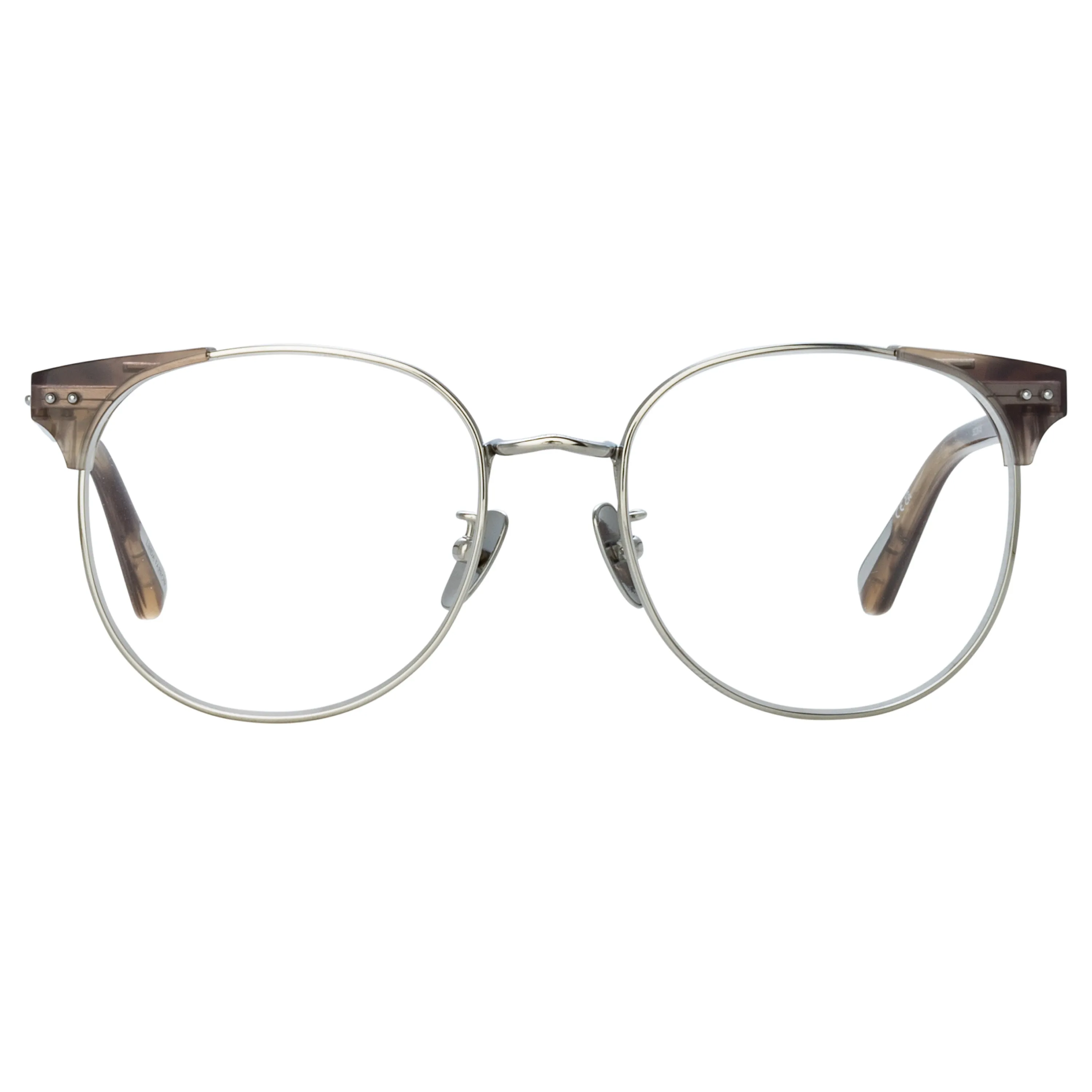Spence Oval Optical Frame in Grey Horn sold by Linda Farrow product image thumbnail 2