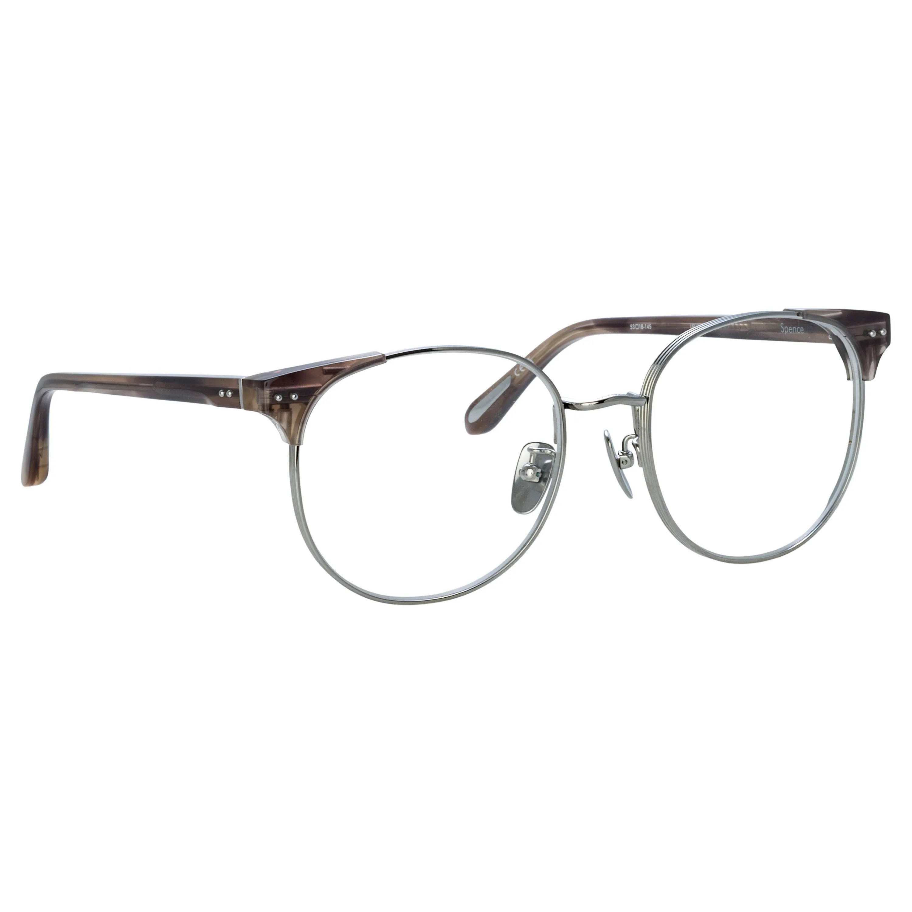 Spence Oval Optical Frame in Grey Horn sold by Linda Farrow product image thumbnail 3