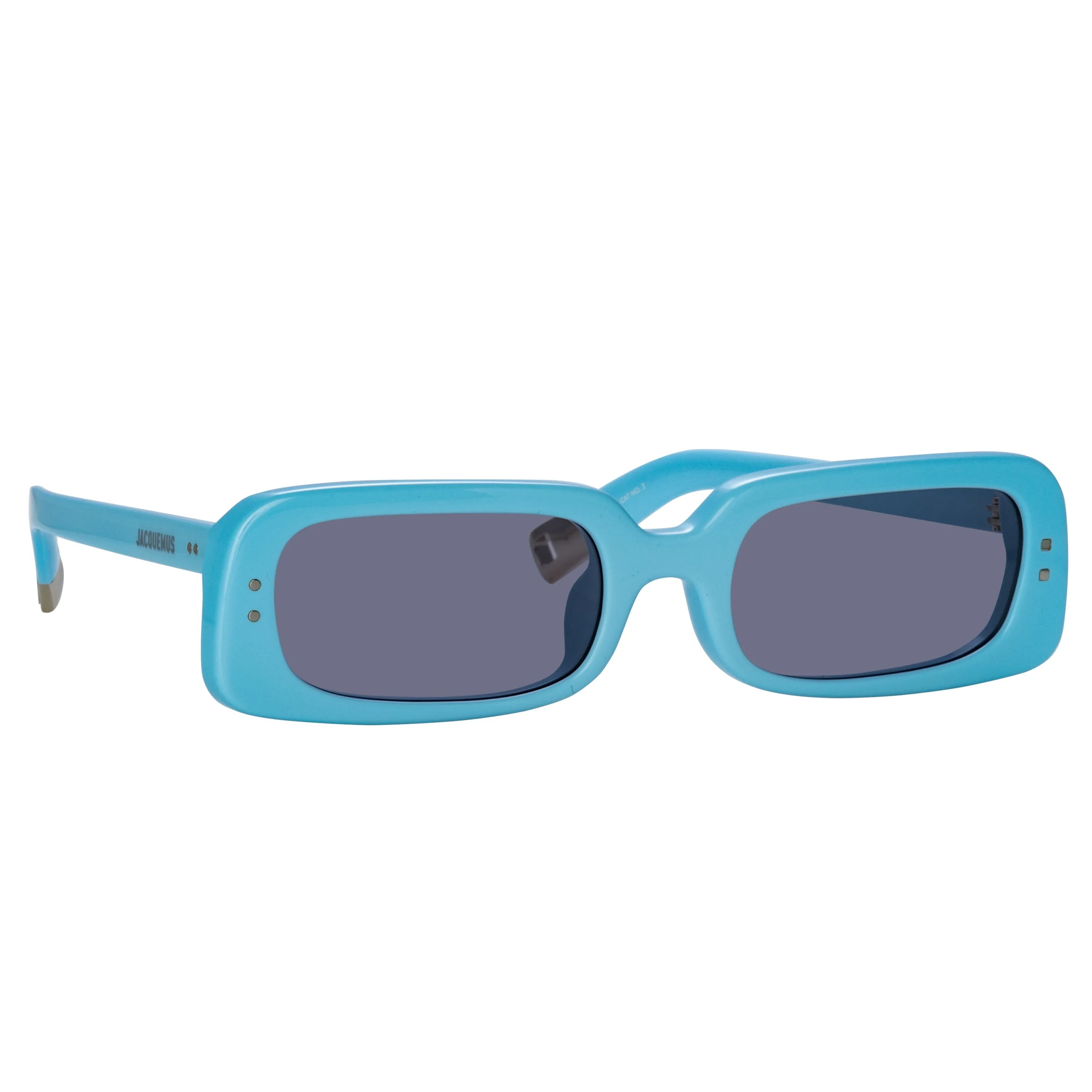 Azzurro Rectangular Sunglasses in Light Blue by Jacquemus