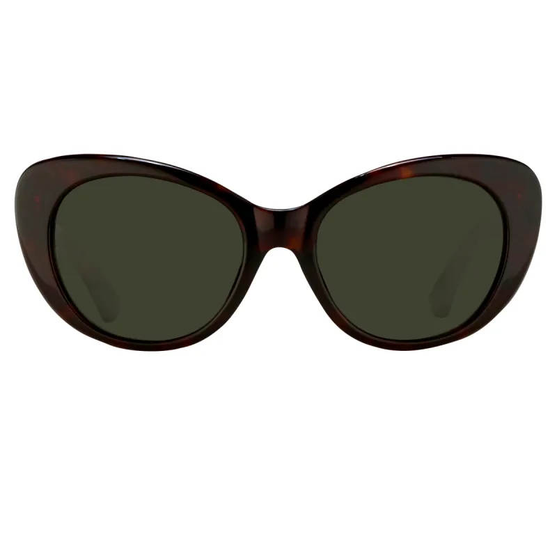 Dries van Noten Cat Eye Sunglasses in Dark Tortoiseshell sold by Linda Farrow