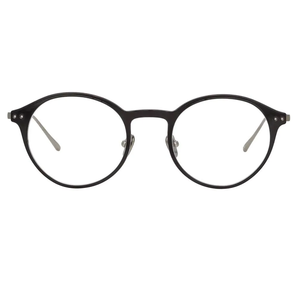 Lee Oval Optical Frame in Black sold by Linda Farrow