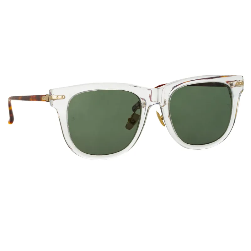 Chrysler A D-Frame Sunglasses in Clear sold by Linda Farrow