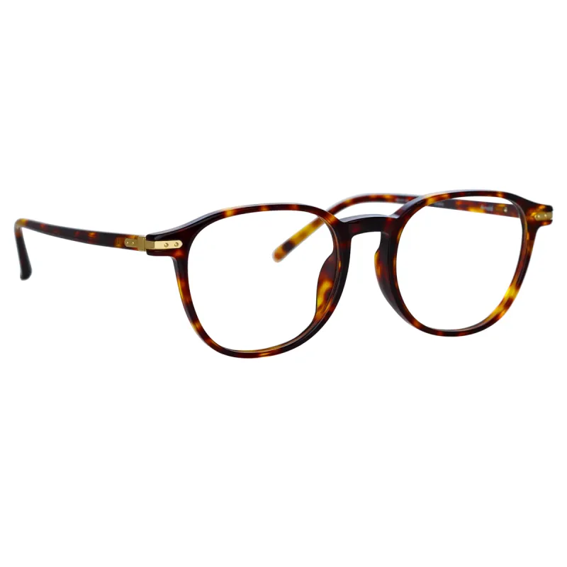 Arnold Angular Optical Frame in Tortoiseshell sold by Linda Farrow