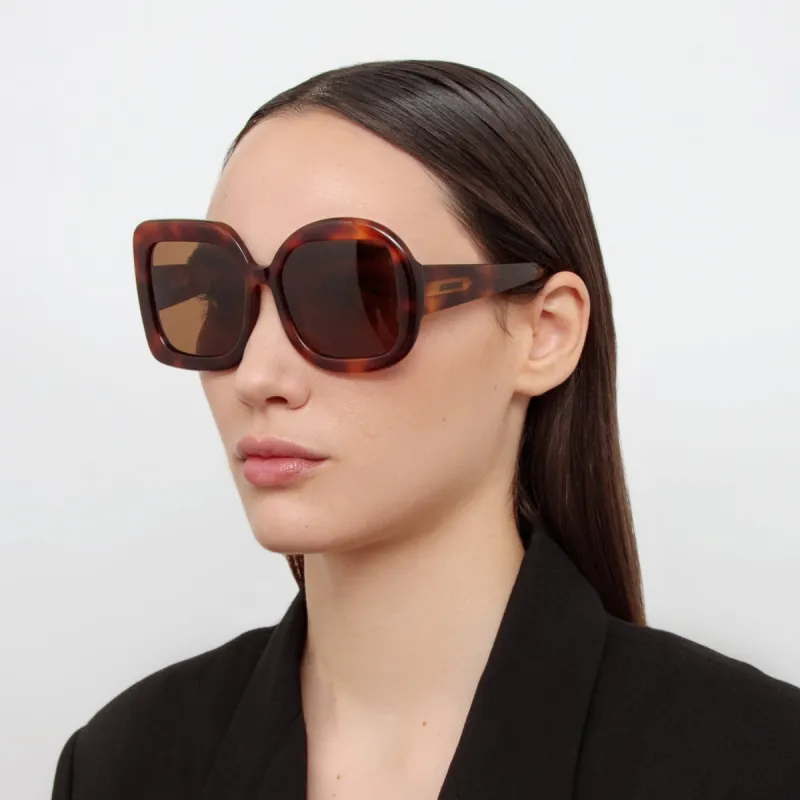 Carre Rond Square Sunglasses in Tortoiseshell by Jacquemus sold by Linda Farrow