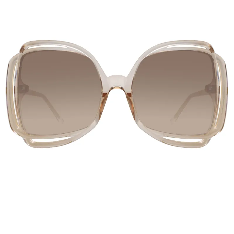 Valentina Squared Sunglasses in Ash sold by Linda Farrow