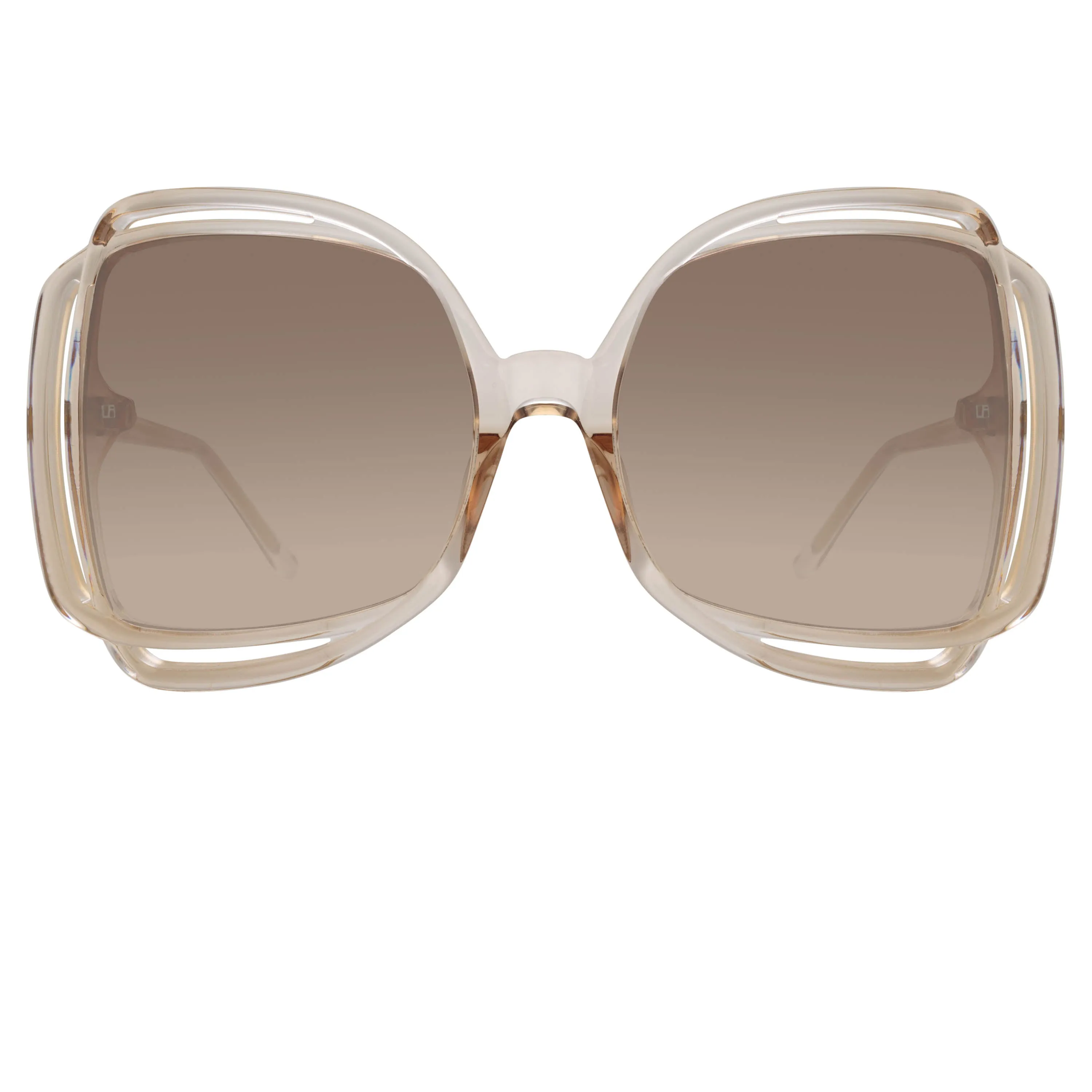 Valentina Squared Sunglasses in Ash sold by Linda Farrow