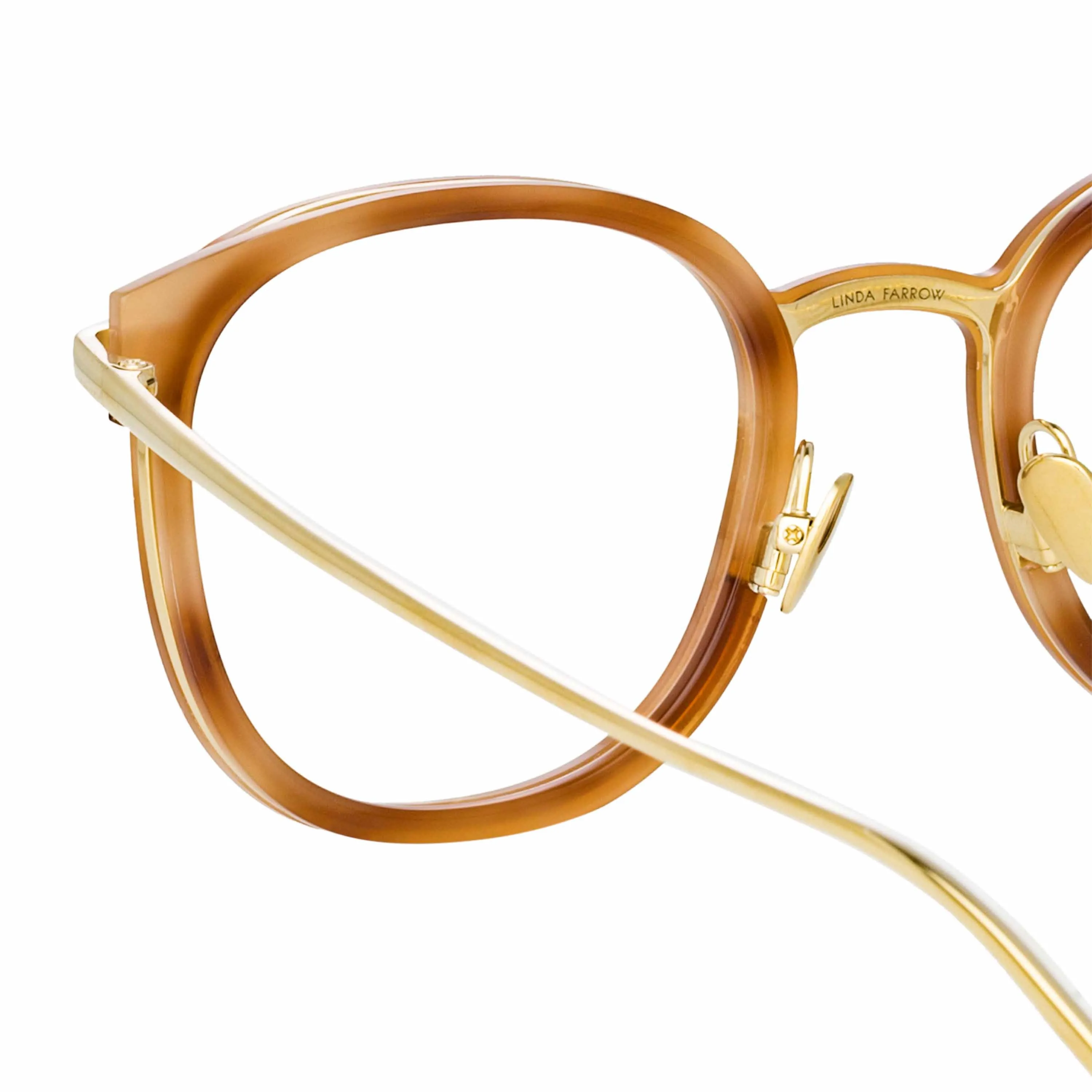 Fraser Optical Square Frame in Horn sold by Linda Farrow product image thumbnail 5