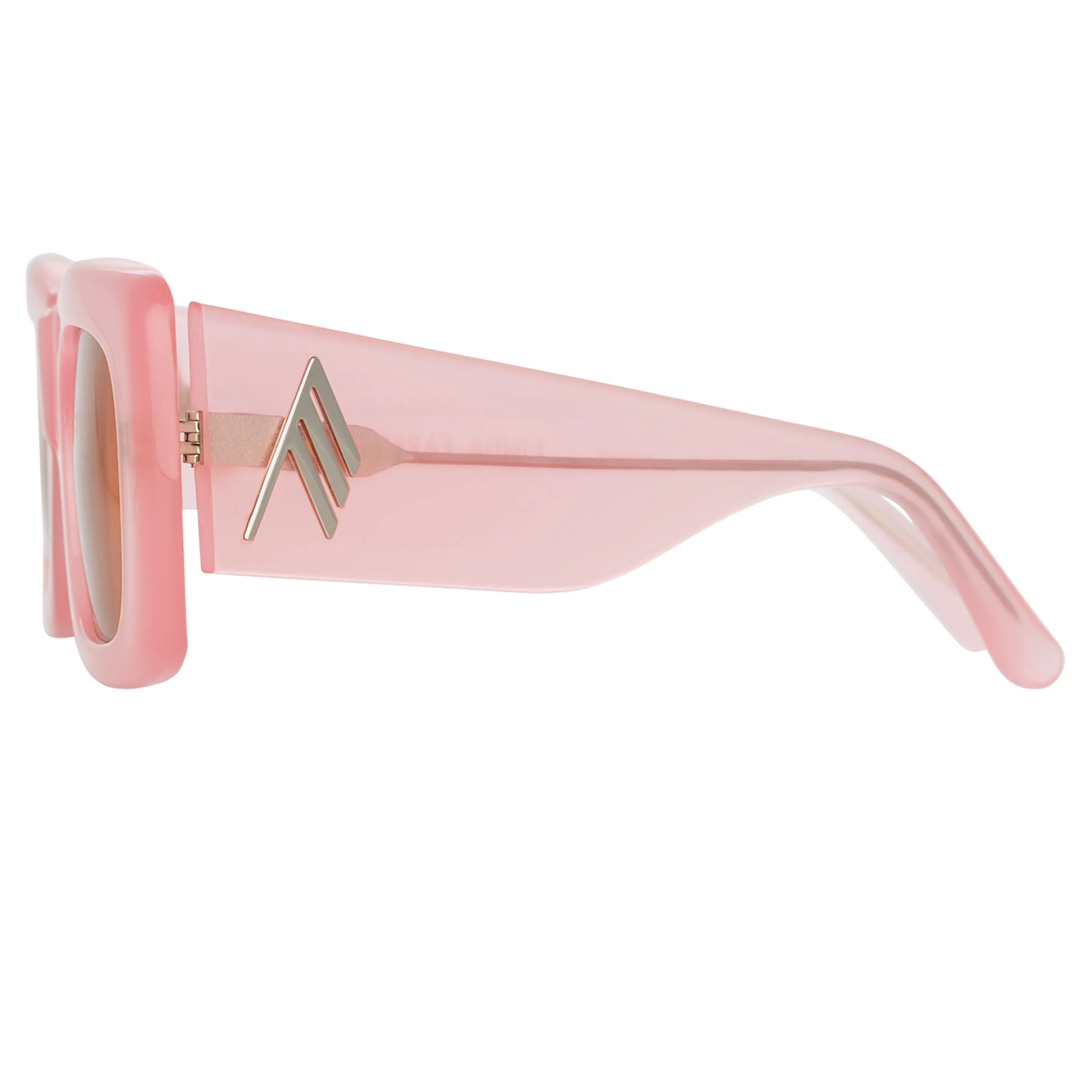 The Attico Marfa Rectangular Sunglasses in Pink sold by Linda Farrow product image thumbnail 3