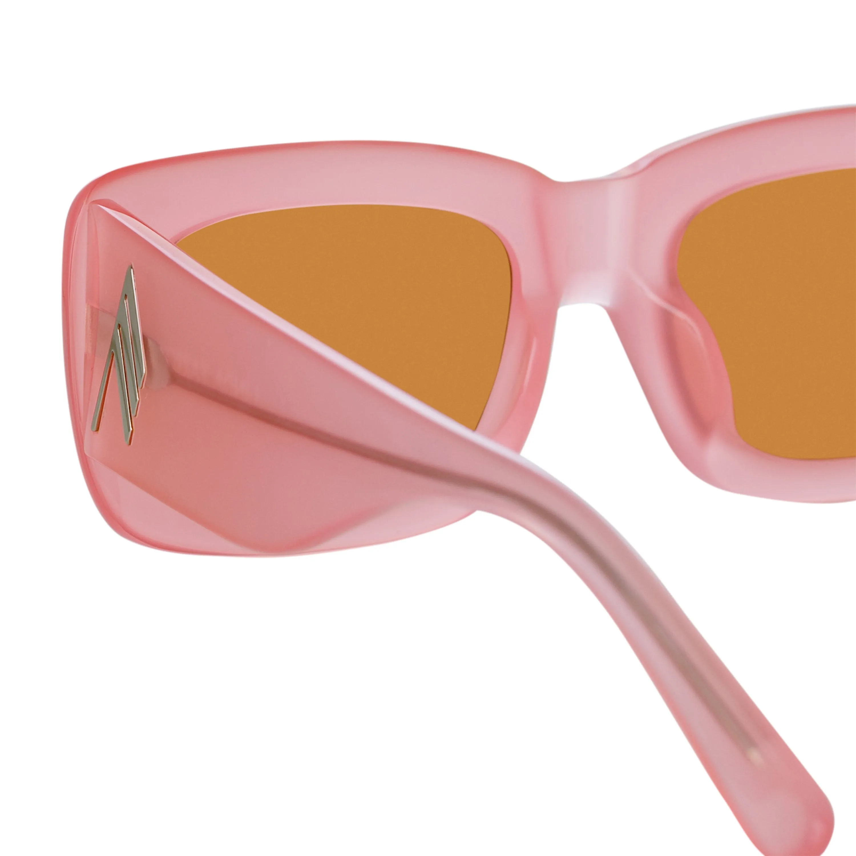 The Attico Marfa Rectangular Sunglasses in Pink sold by Linda Farrow product image thumbnail 4