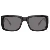 Morrison Rectangular Sunglasses in Black sold by Linda Farrow