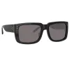 Morrison Rectangular Sunglasses in Black sold by Linda Farrow