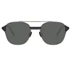 Reed Square Sunglasses in Nickel sold by Linda Farrow