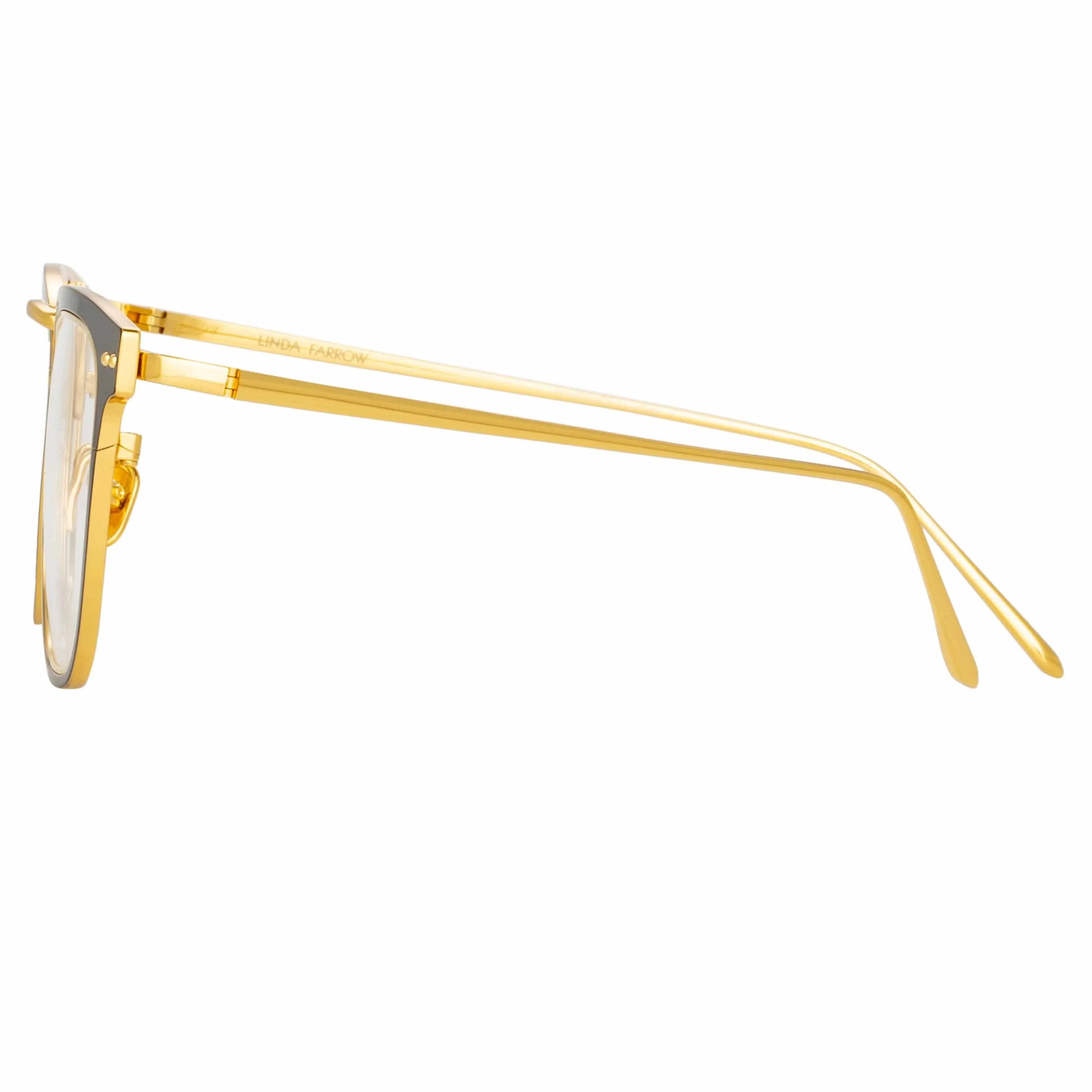 Carson Optical D-Frame in Yellow Gold and Black sold by Linda Farrow product image thumbnail 4