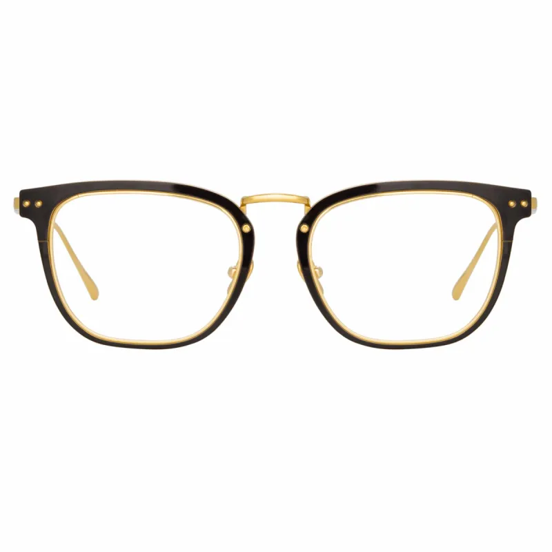 Carson Optical D-Frame in Yellow Gold and Black sold by Linda Farrow