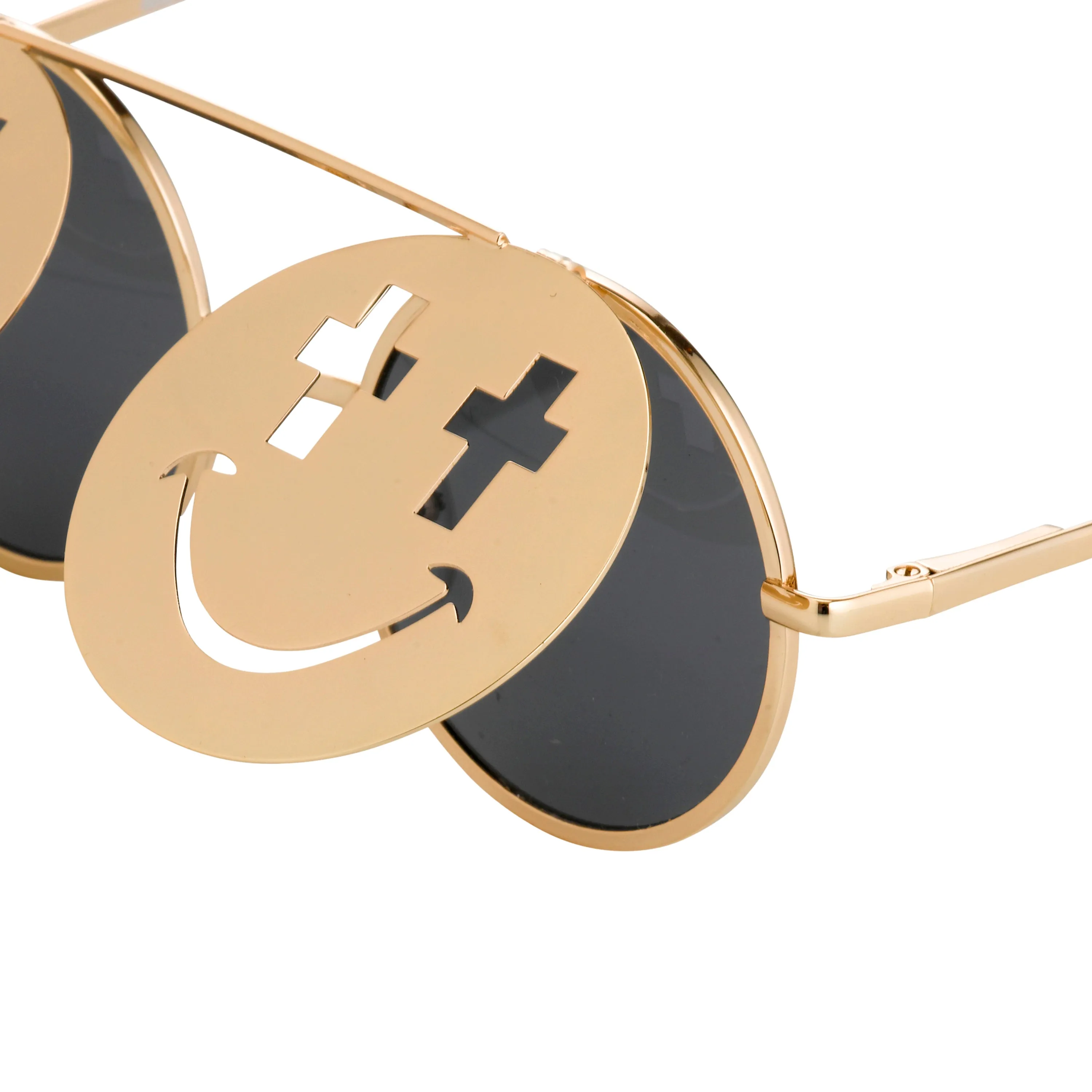 Jeremy Scott Smile Sunglasses in Gold sold by Linda Farrow product image thumbnail 3