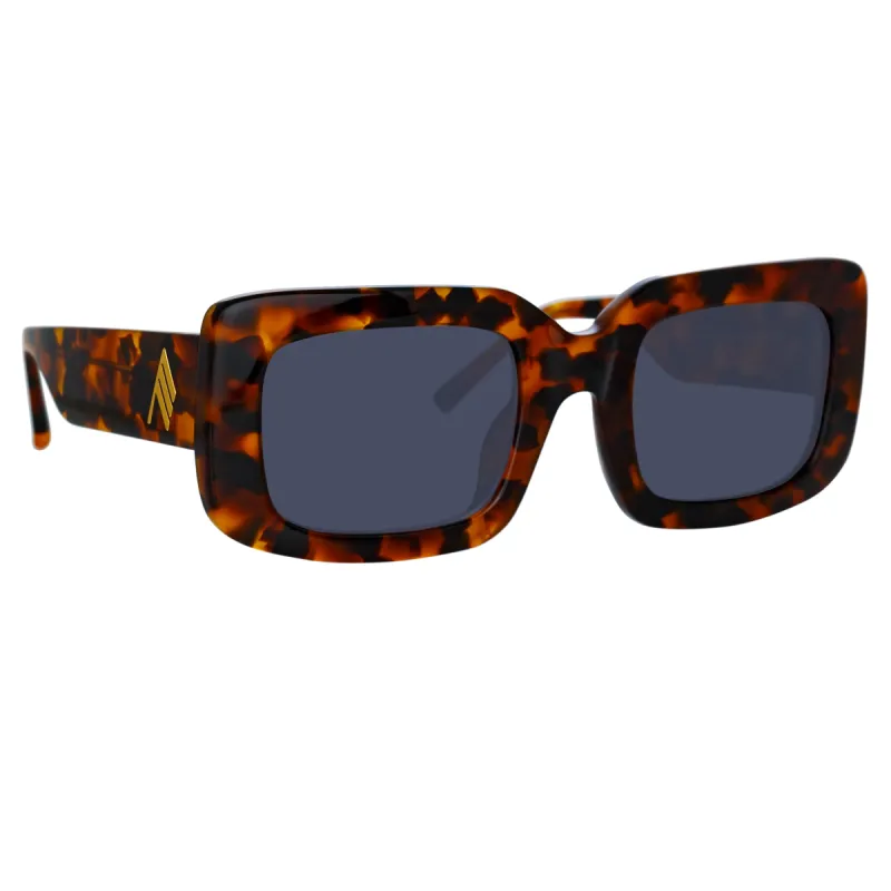 The Attico Jorja Rectangular Sunglasses in Tortoiseshell sold by Linda Farrow