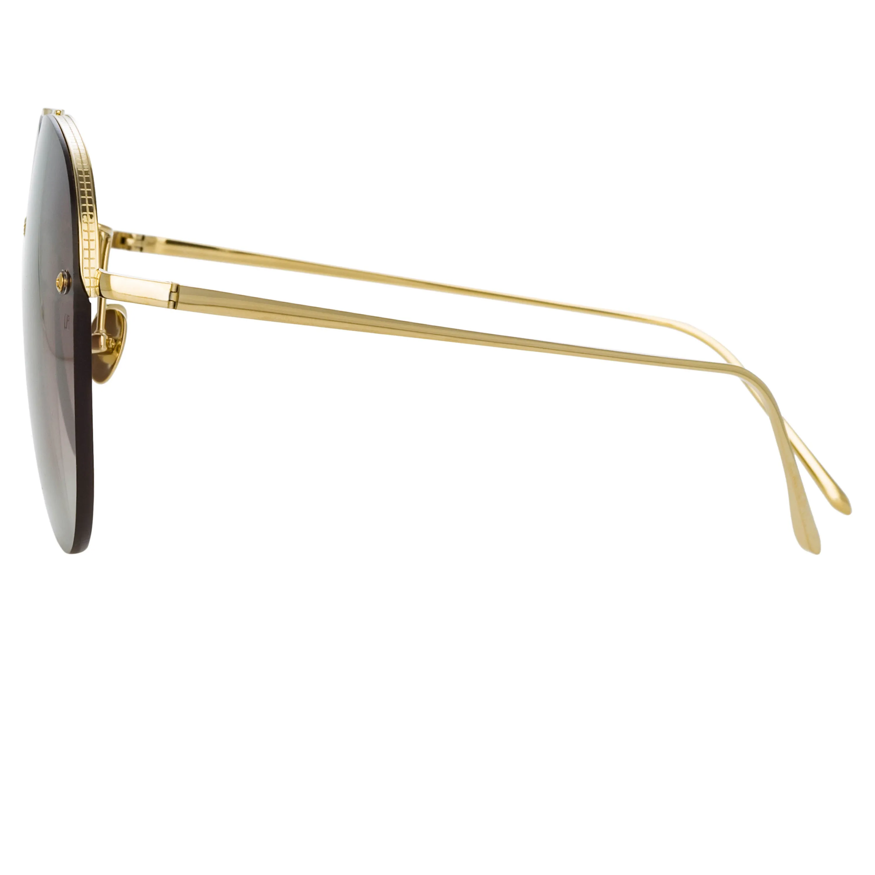 Dee Aviator Sunglasses in Light Gold and Grey sold by Linda Farrow product image thumbnail 4