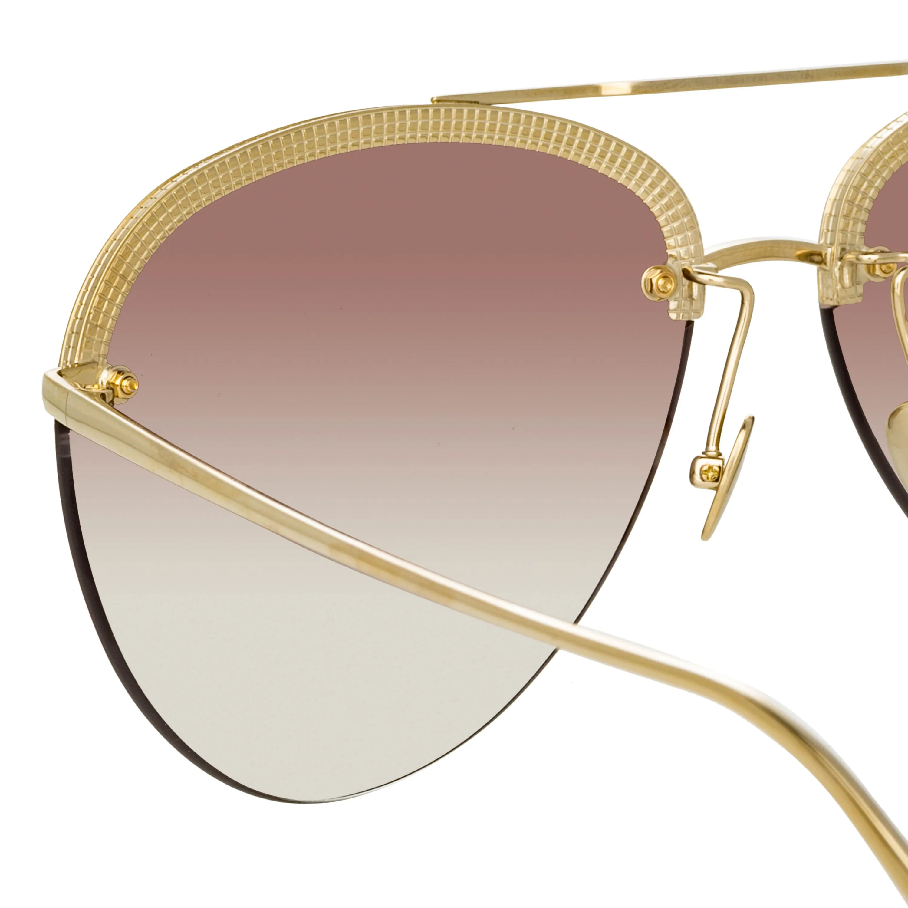 Dee Aviator Sunglasses in Light Gold and Grey sold by Linda Farrow product image thumbnail 5