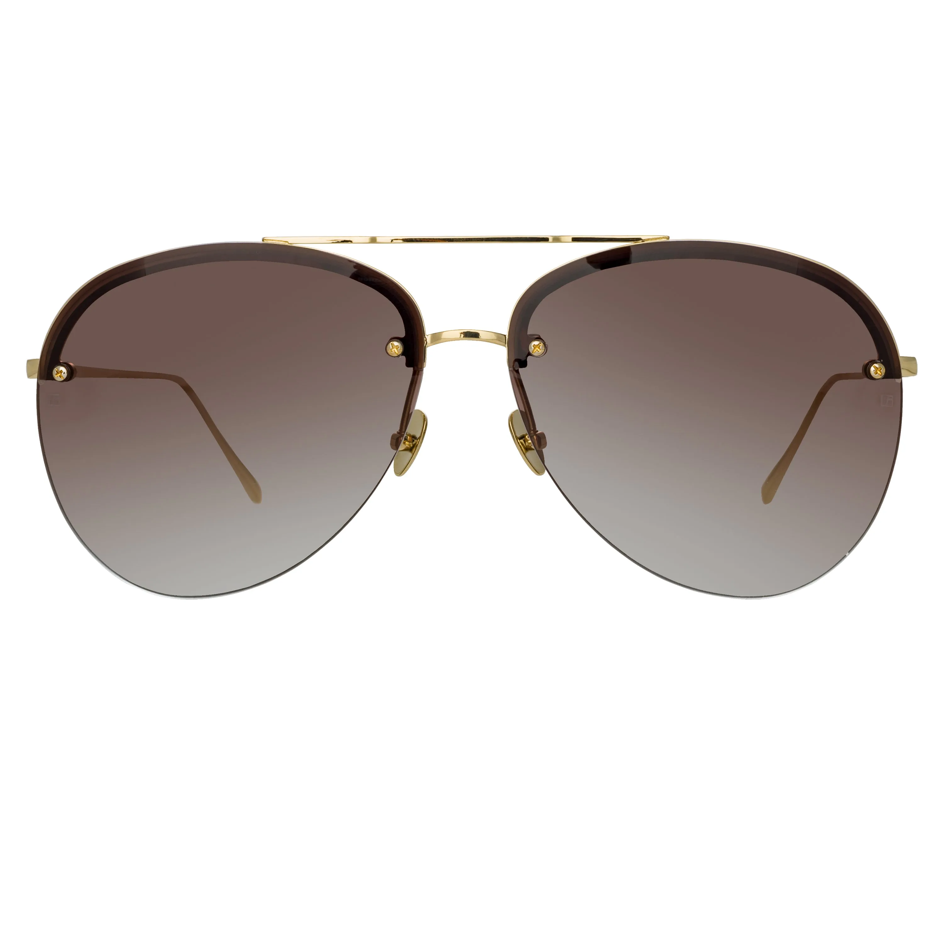 Dee Aviator Sunglasses in Light Gold and Grey sold by Linda Farrow product image thumbnail 2
