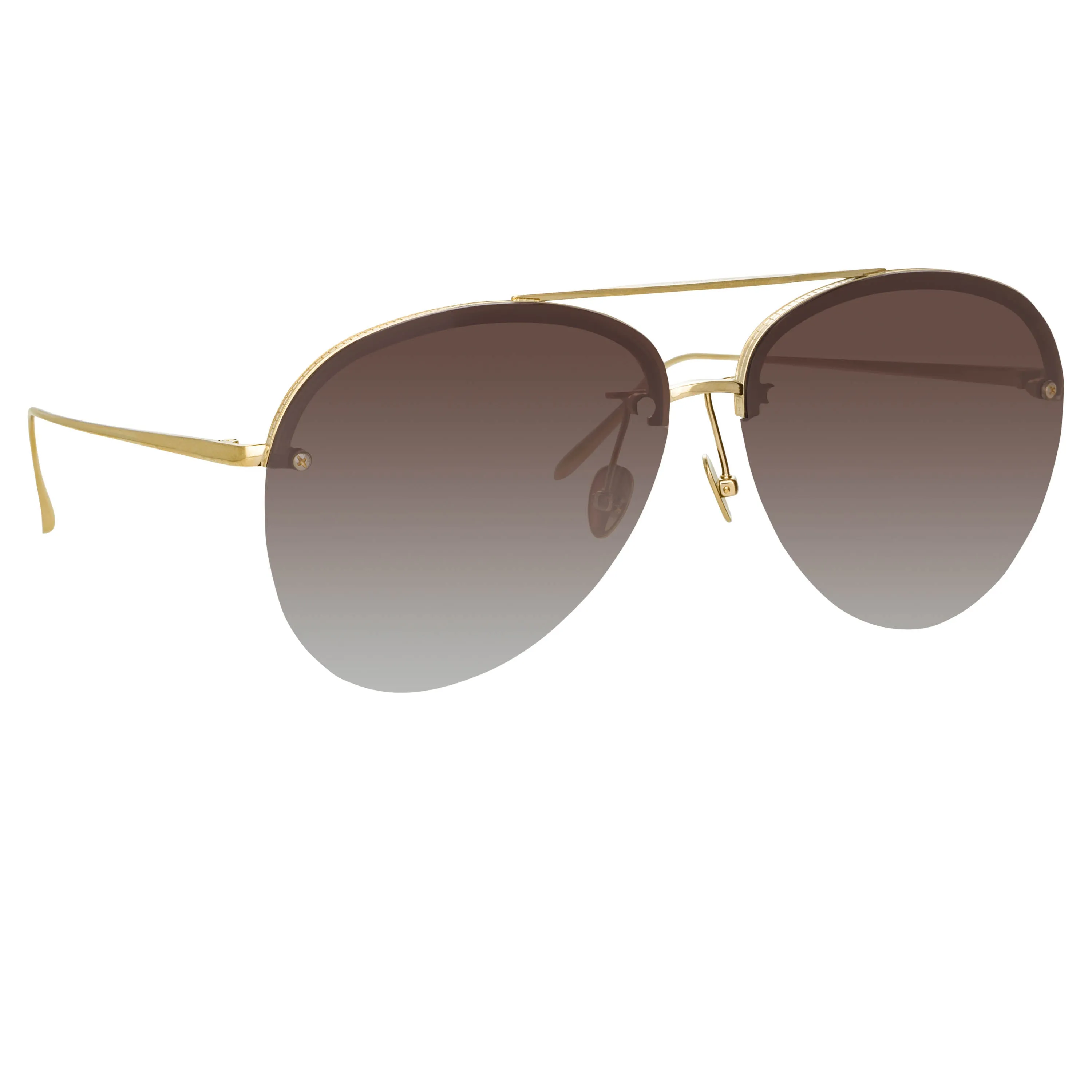 Dee Aviator Sunglasses in Light Gold and Grey sold by Linda Farrow product image thumbnail 3