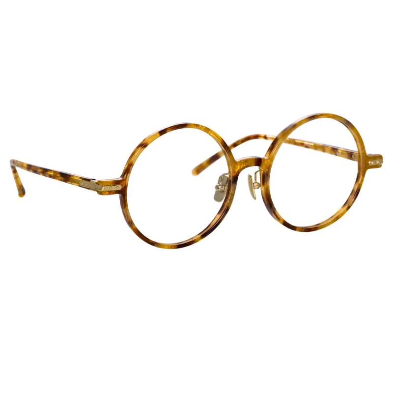 Spire A Round Optical Frame in Tobacco Tortoiseshell sold by Linda Farrow