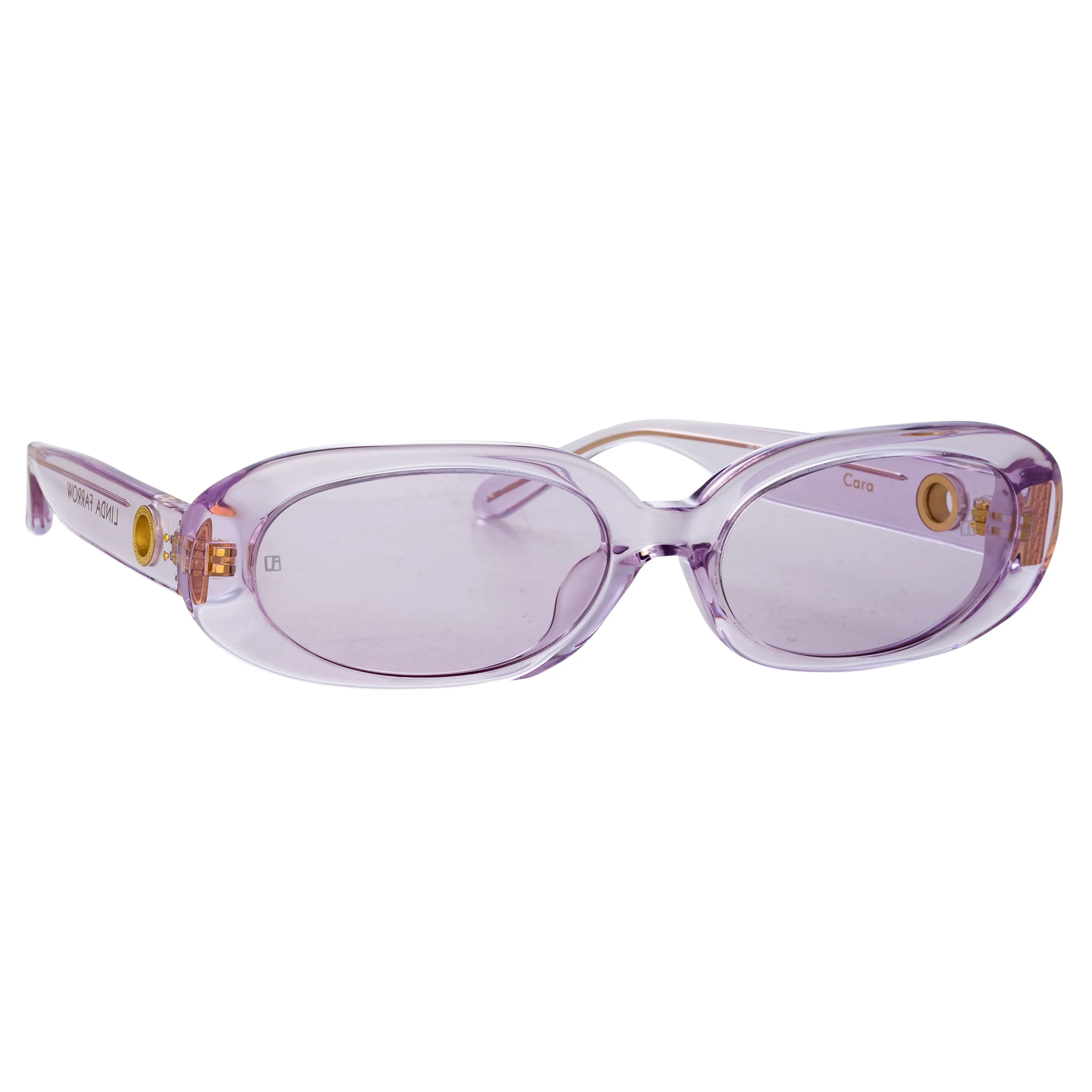 Cara Oval Sunglasses in Lilac sold by Linda Farrow