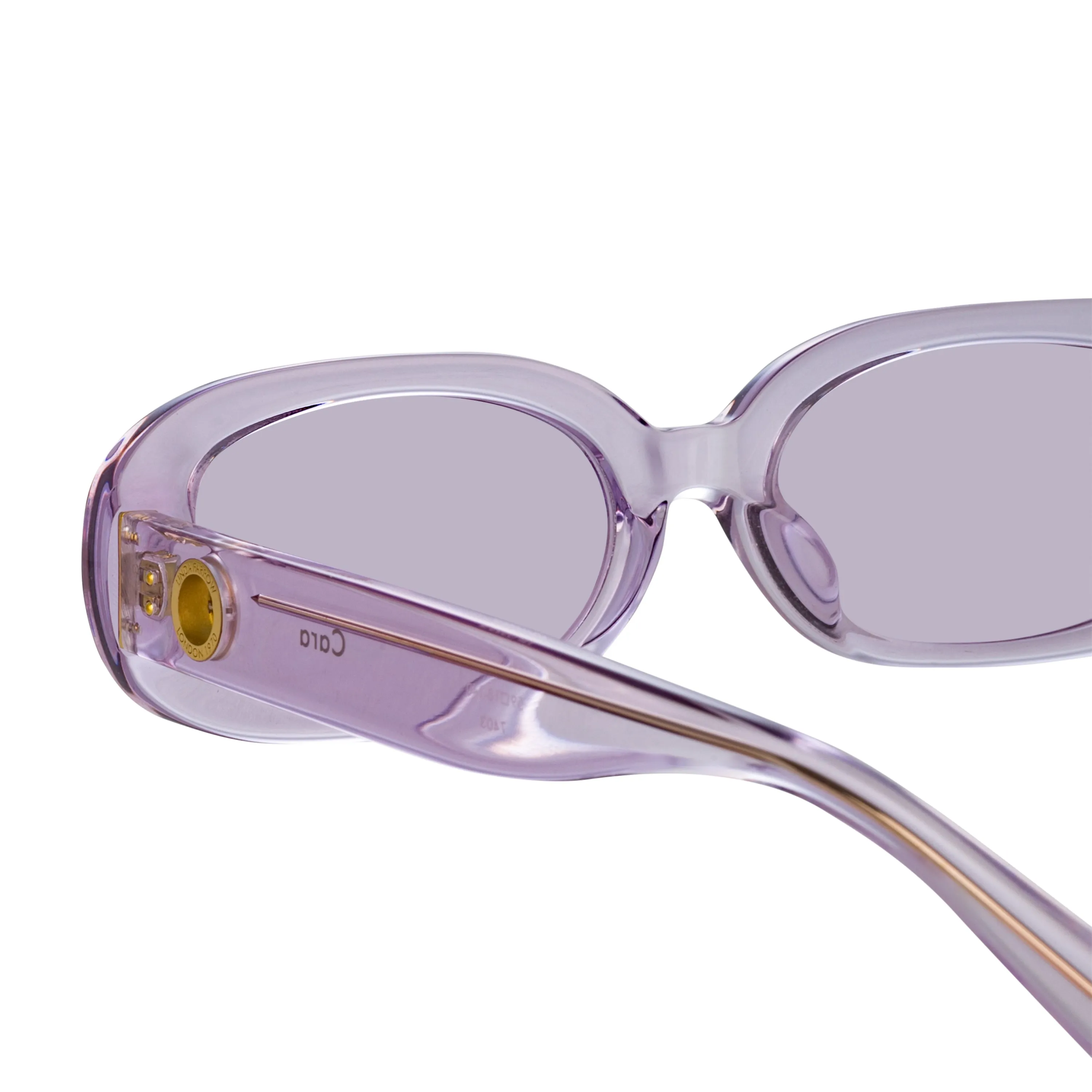 Cara Oval Sunglasses in Lilac sold by Linda Farrow product image thumbnail 4
