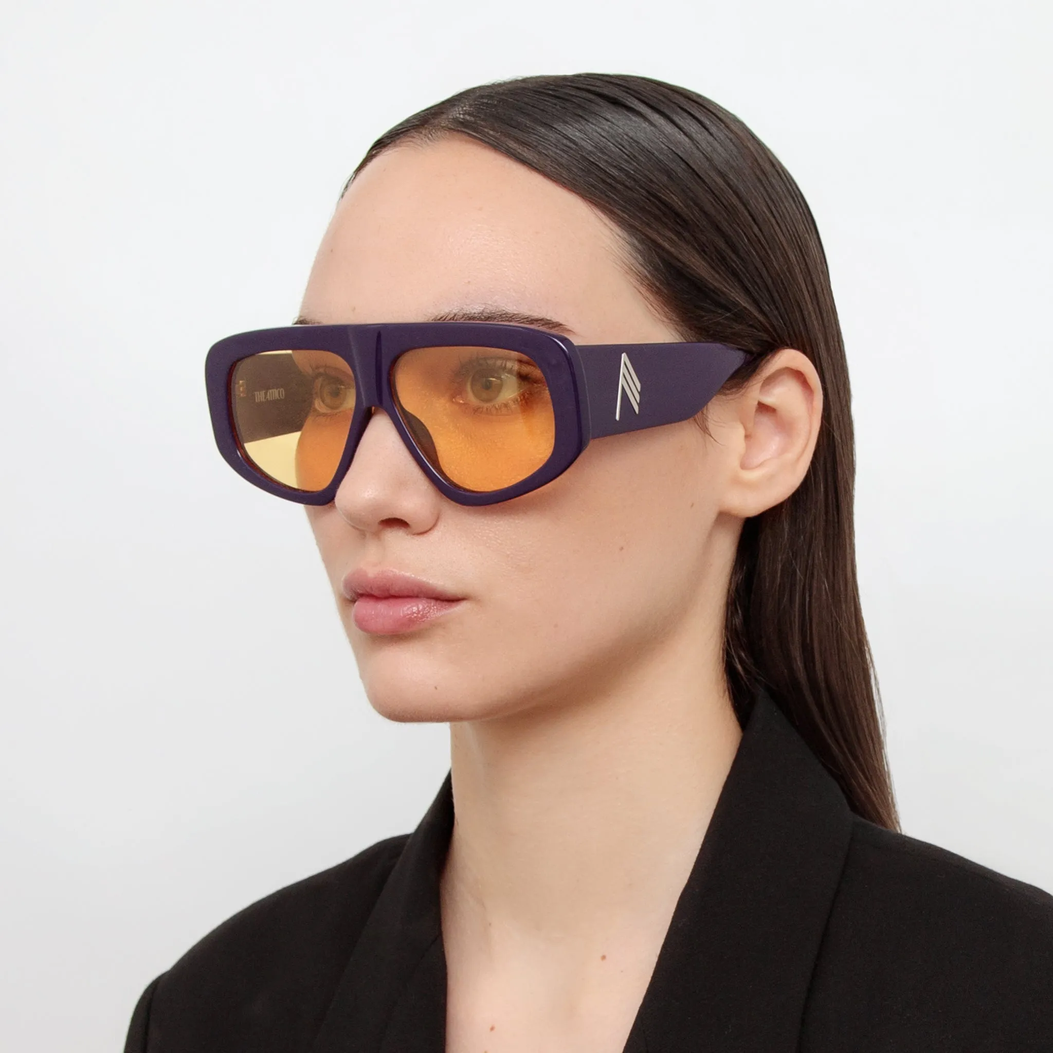 The Attico Milano Oversized Sunglasses in Purple sold by Linda Farrow