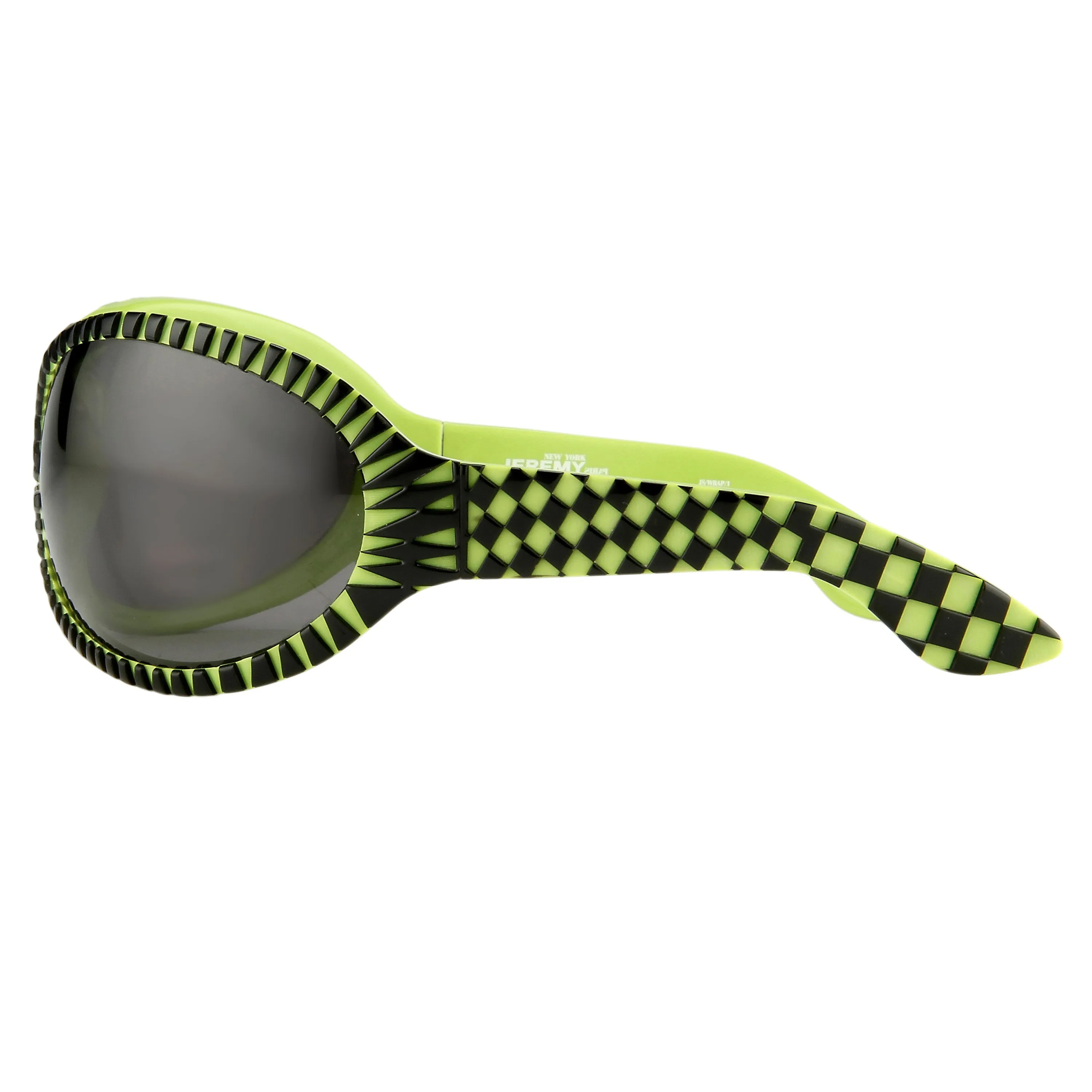 Jeremy Scott Wrap Sunglasses in Black and Green sold by Linda Farrow product image thumbnail 2
