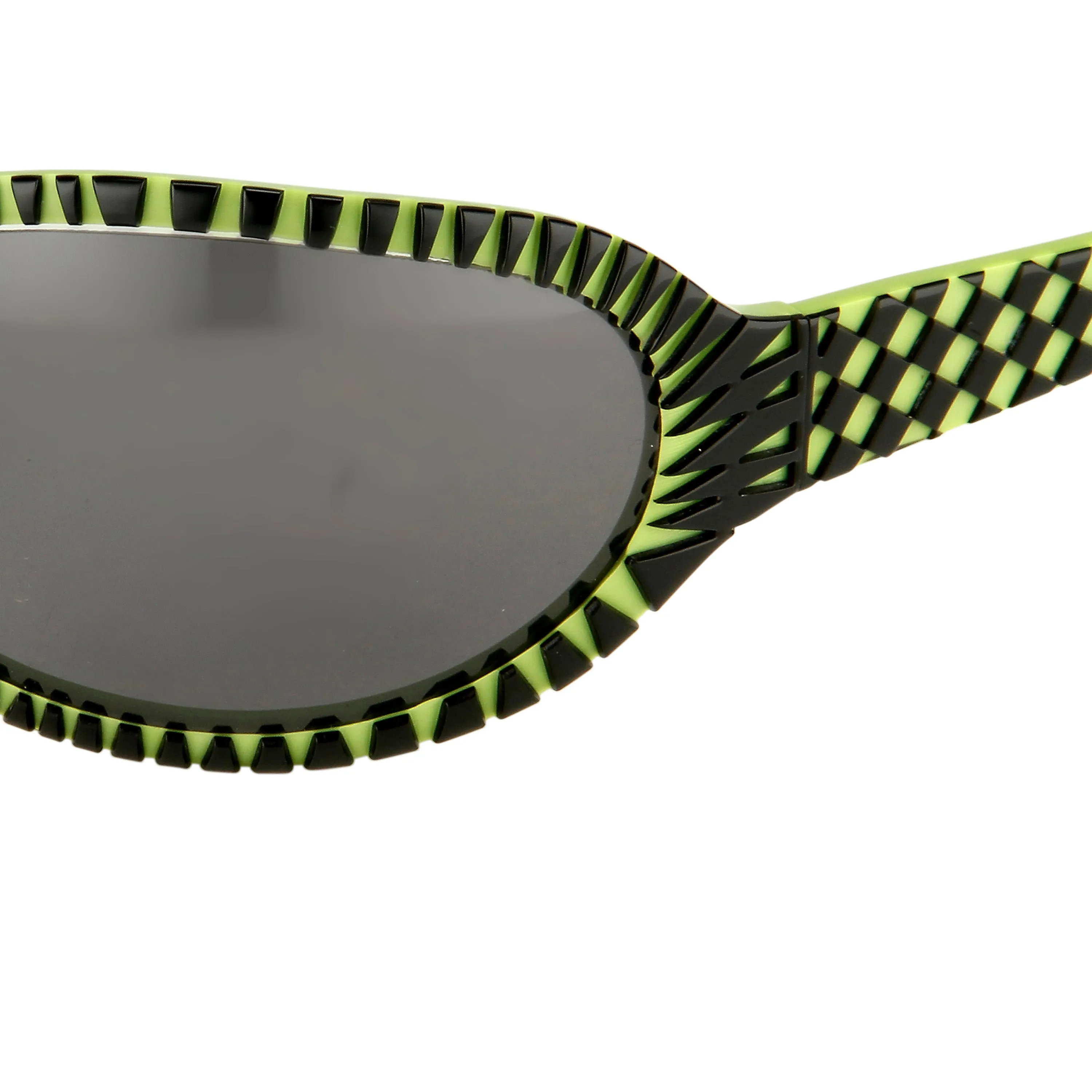 Jeremy Scott Wrap Sunglasses in Black and Green sold by Linda Farrow product image thumbnail 3