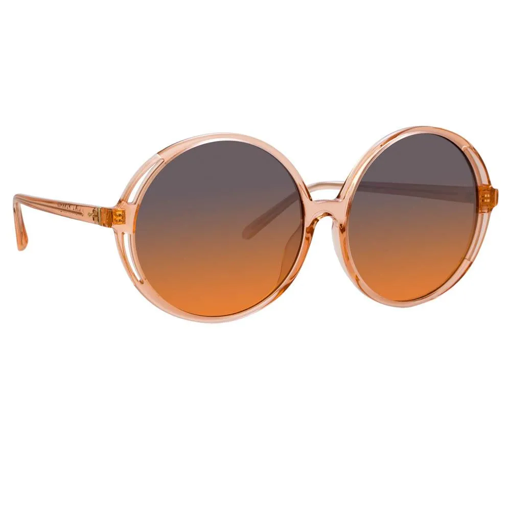 Bianca Round Sunglasses in Orange sold by Linda Farrow product image thumbnail 3