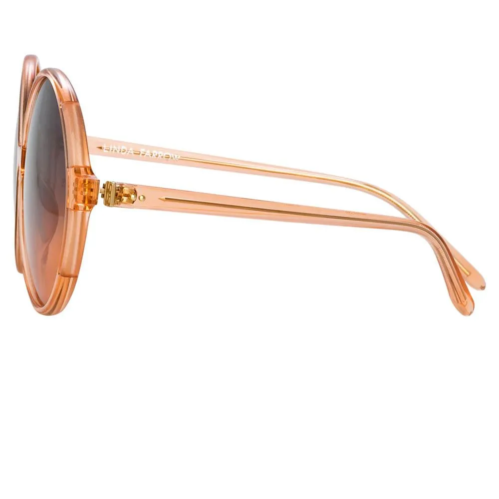 Bianca Round Sunglasses in Orange sold by Linda Farrow product image thumbnail 4