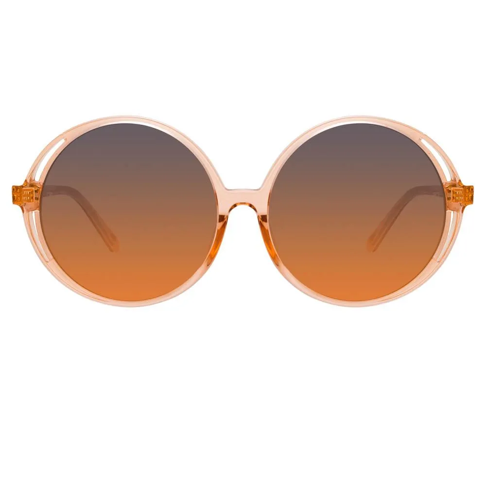 Bianca Round Sunglasses in Orange sold by Linda Farrow
