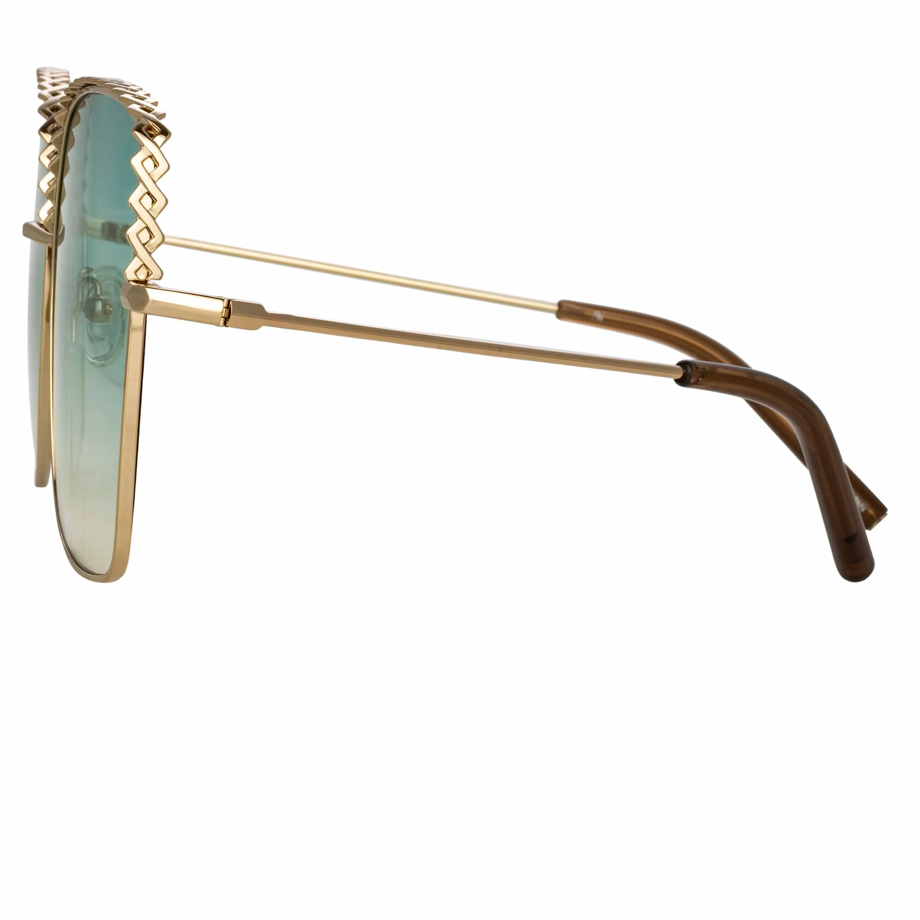 Matthew Williamson Clematis Sunglasses in Light Gold and Green sold by Linda Farrow product image thumbnail 3
