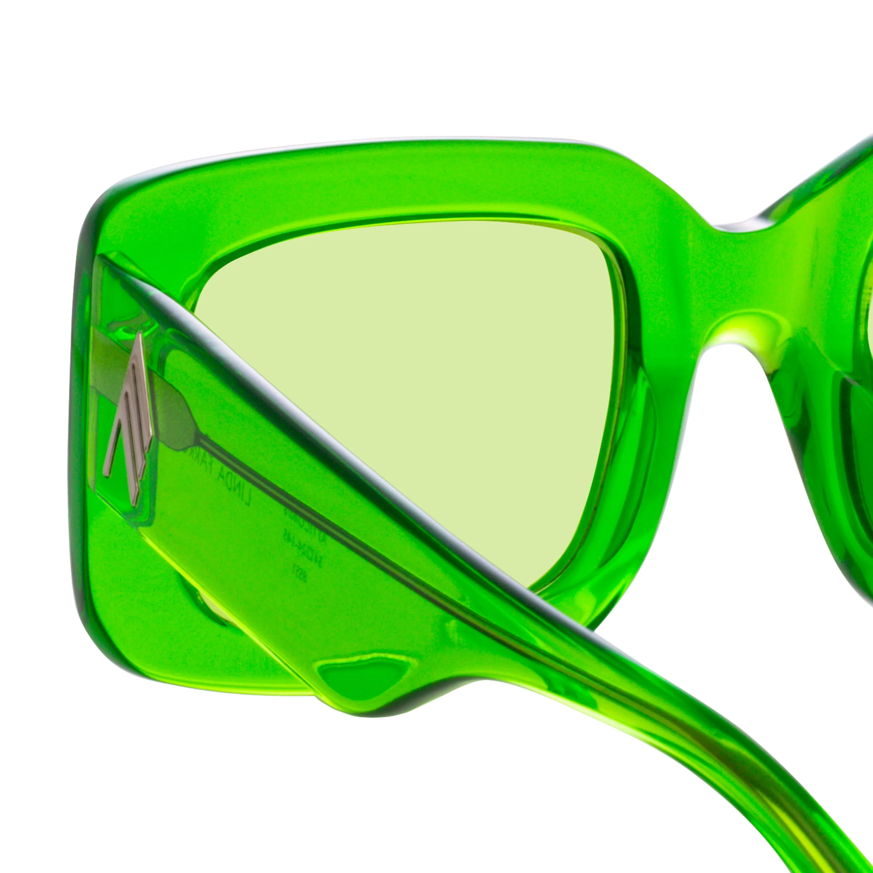 The Attico Jorja Rectangular Sunglasses in Green sold by Linda Farrow product image thumbnail 4