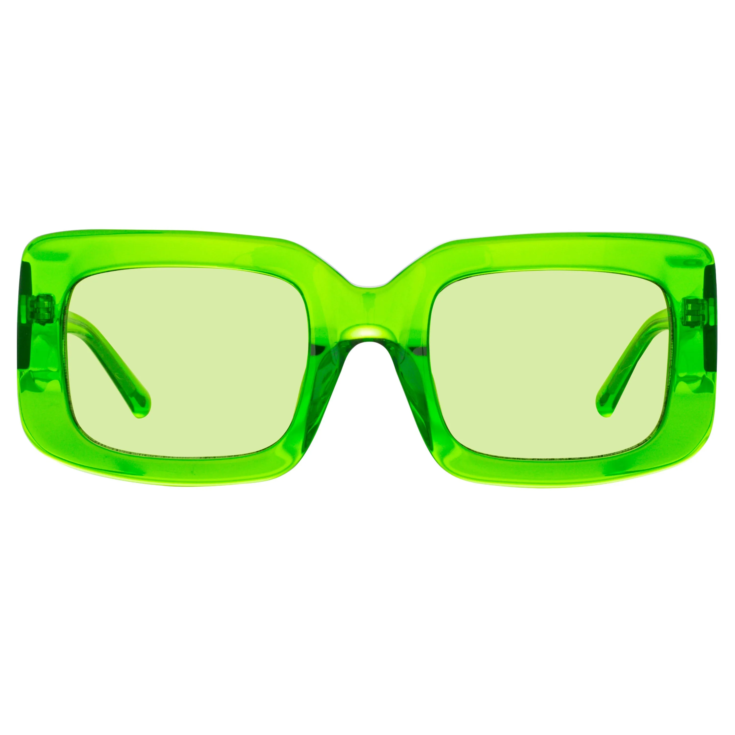 The Attico Jorja Rectangular Sunglasses in Green sold by Linda Farrow product image thumbnail 2