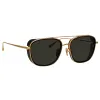 Jarvis Aviator Sunglasses in Black sold by Linda Farrow