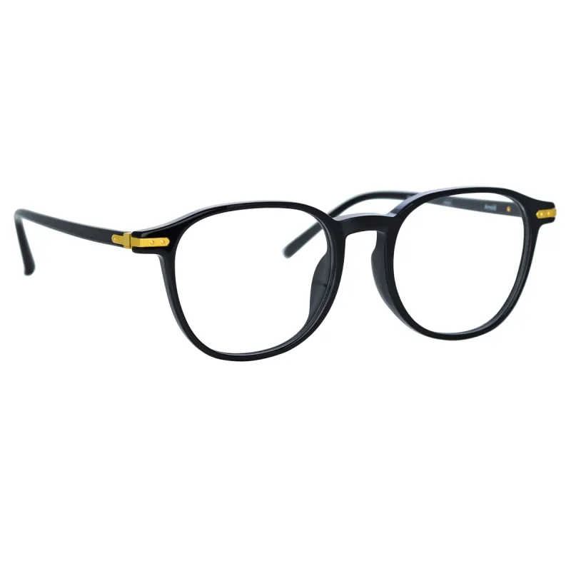 Arnold Angular Optical Frame in Black sold by Linda Farrow
