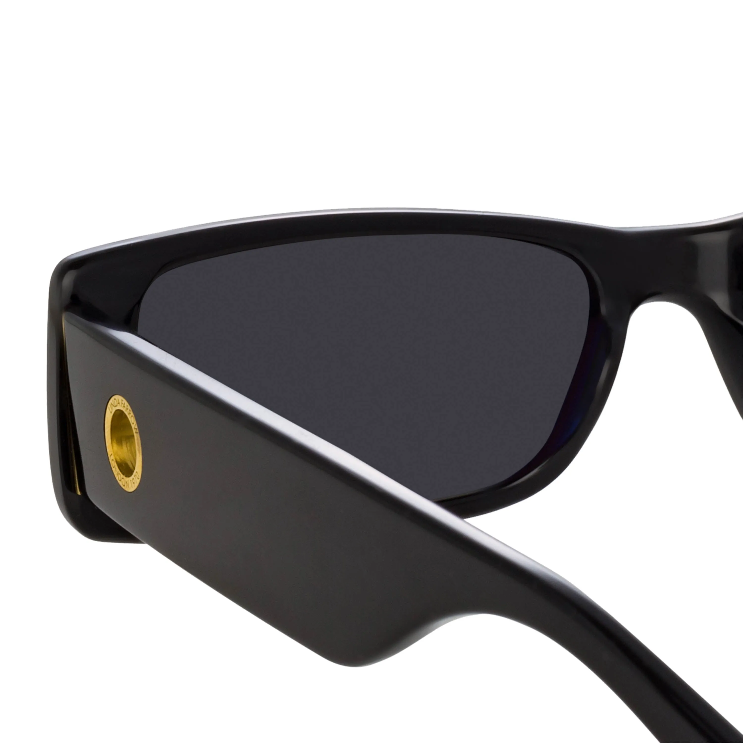 Dania Rectangular Sunglasses in Black sold by Linda Farrow product image thumbnail 5