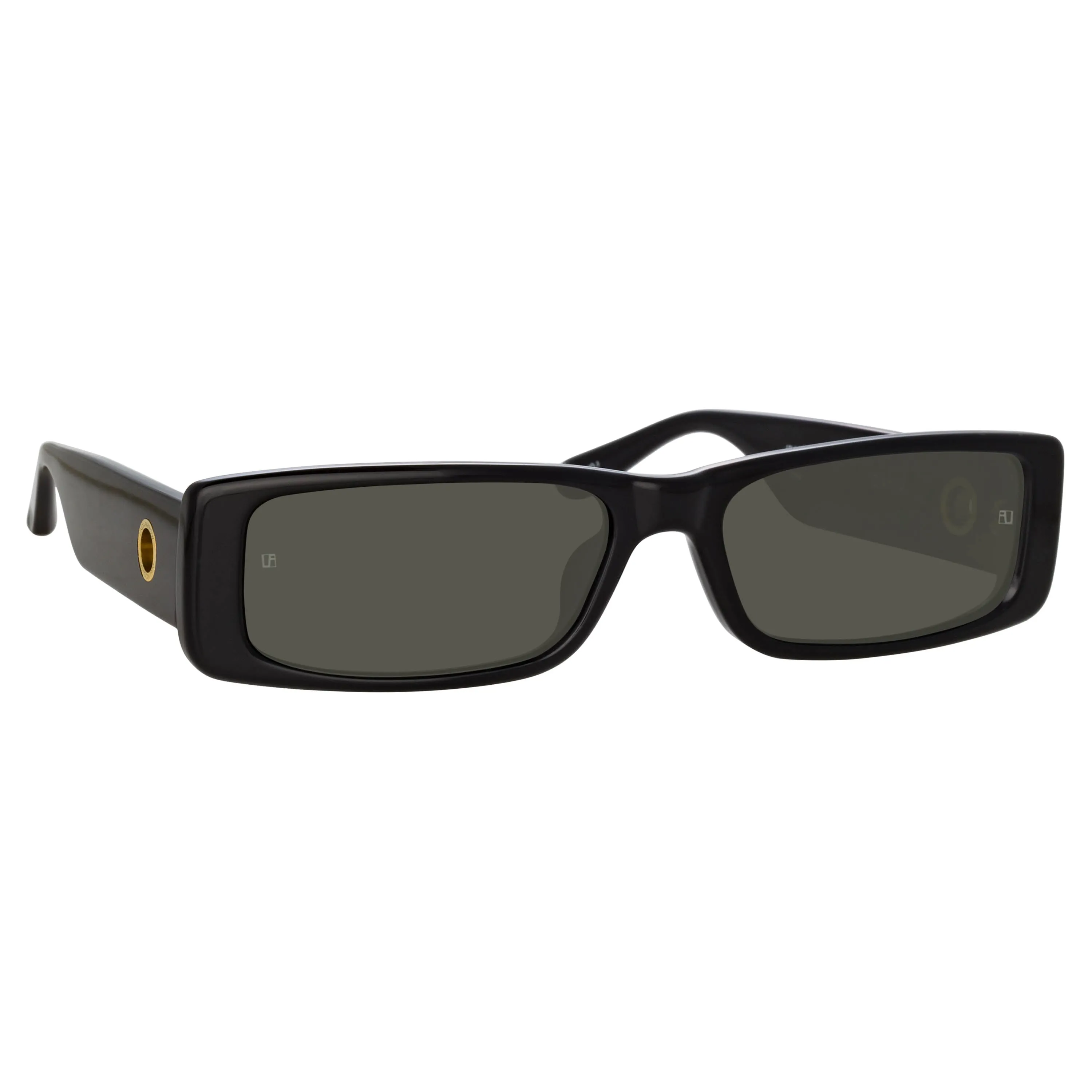 Dania Rectangular Sunglasses in Black sold by Linda Farrow product image thumbnail 3
