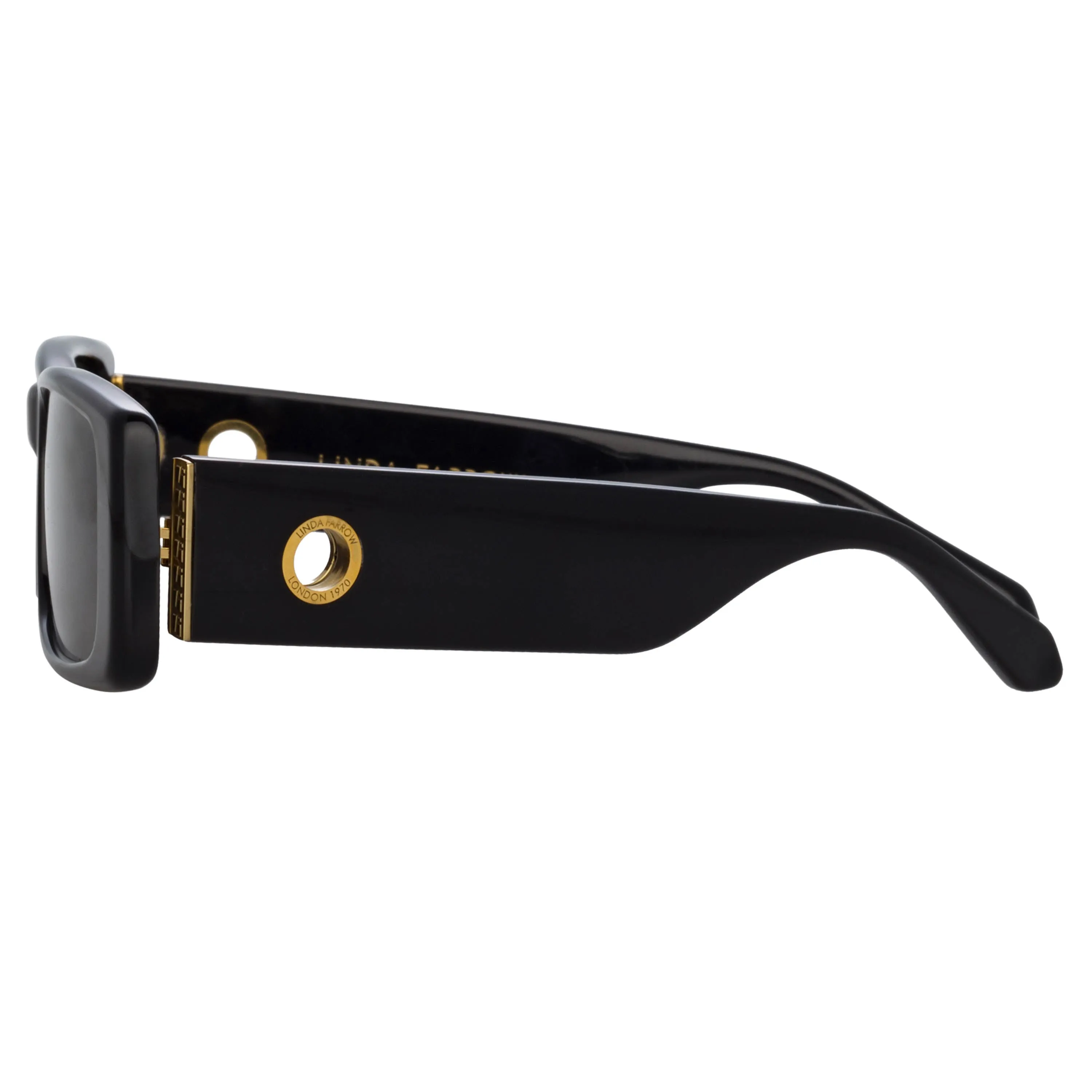 Dania Rectangular Sunglasses in Black sold by Linda Farrow product image thumbnail 4
