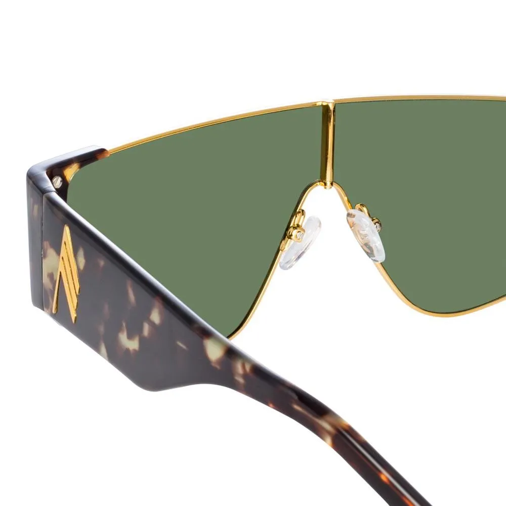 The Attico Carlijn Shield Sunglasses in Tortoiseshell sold by Linda Farrow product image thumbnail 5