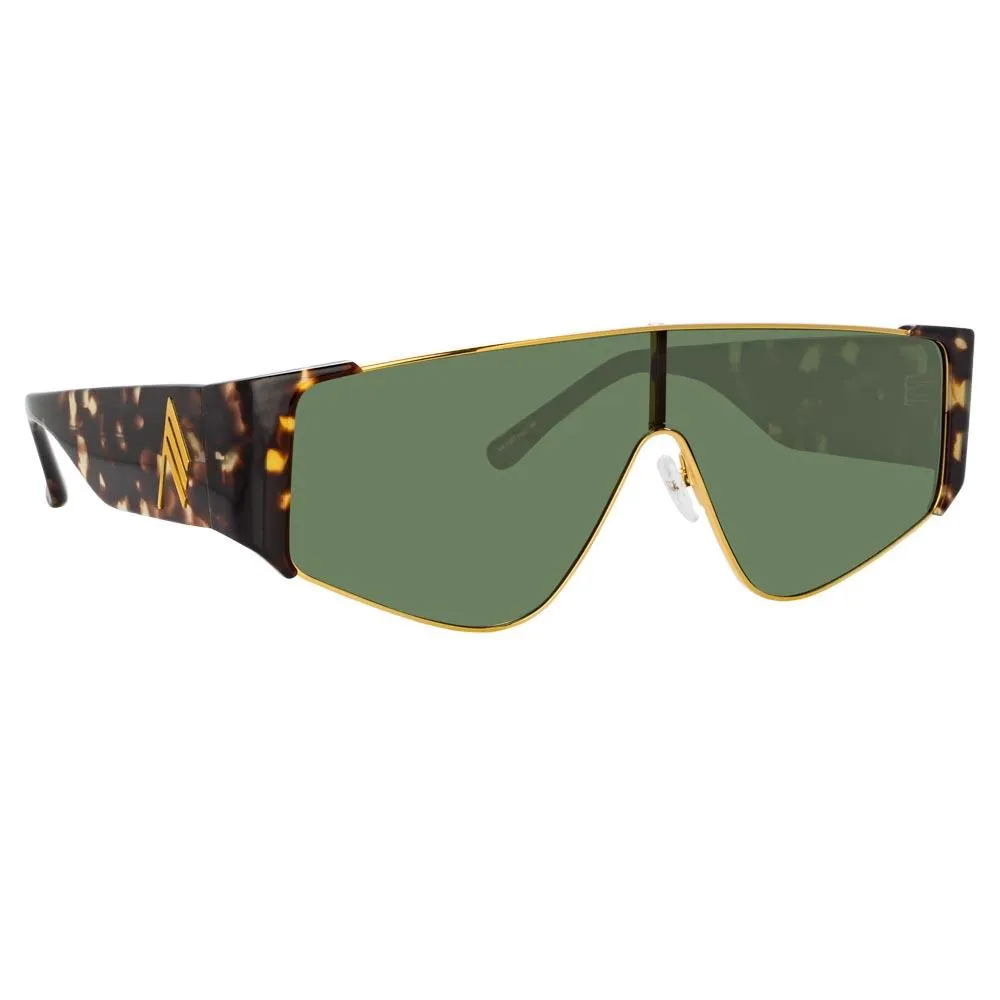The Attico Carlijn Shield Sunglasses in Tortoiseshell sold by Linda Farrow product image thumbnail 3