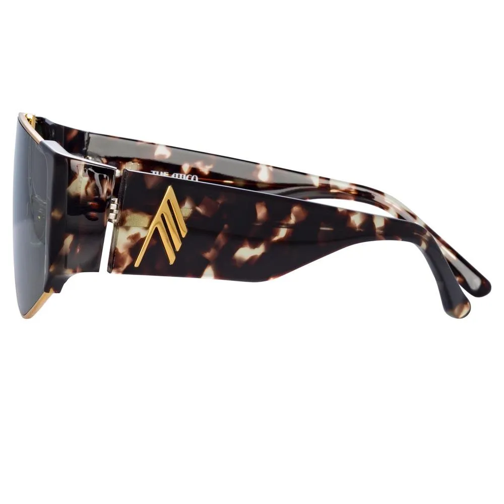 The Attico Carlijn Shield Sunglasses in Tortoiseshell sold by Linda Farrow product image thumbnail 4