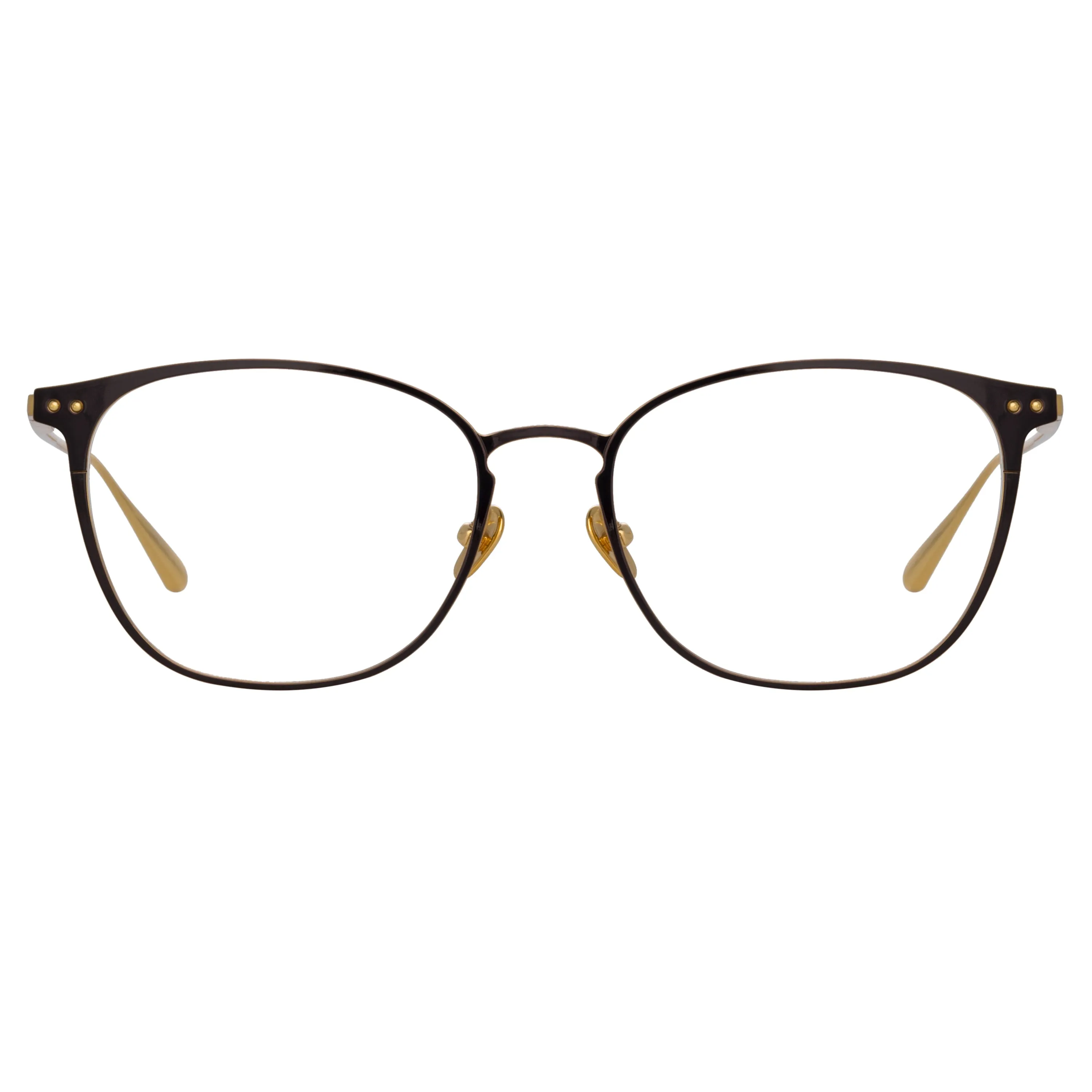 Xate Rectangular Optical Frame in Black and Yellow Gold sold by Linda Farrow product image thumbnail 2