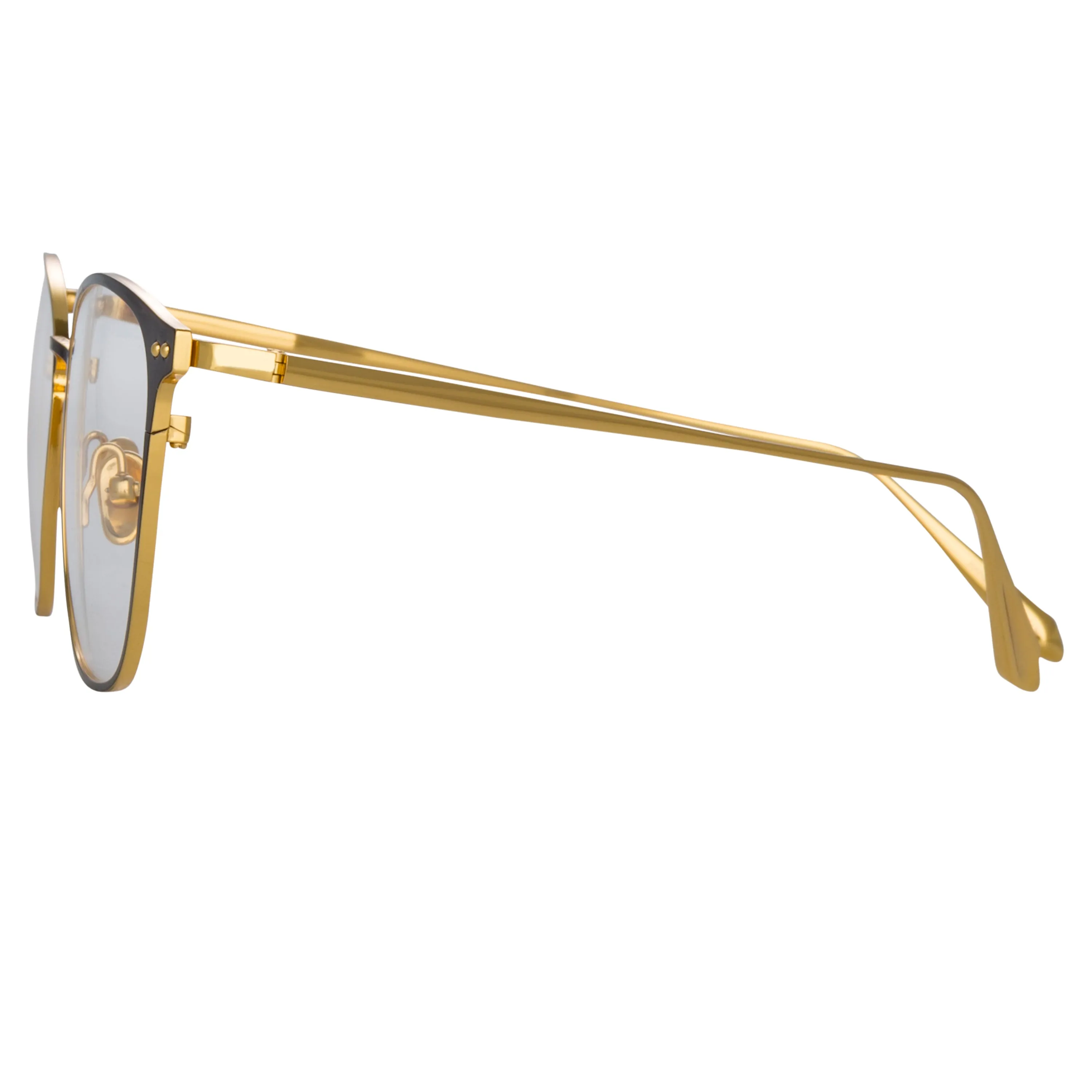 Xate Rectangular Optical Frame in Black and Yellow Gold sold by Linda Farrow product image thumbnail 5