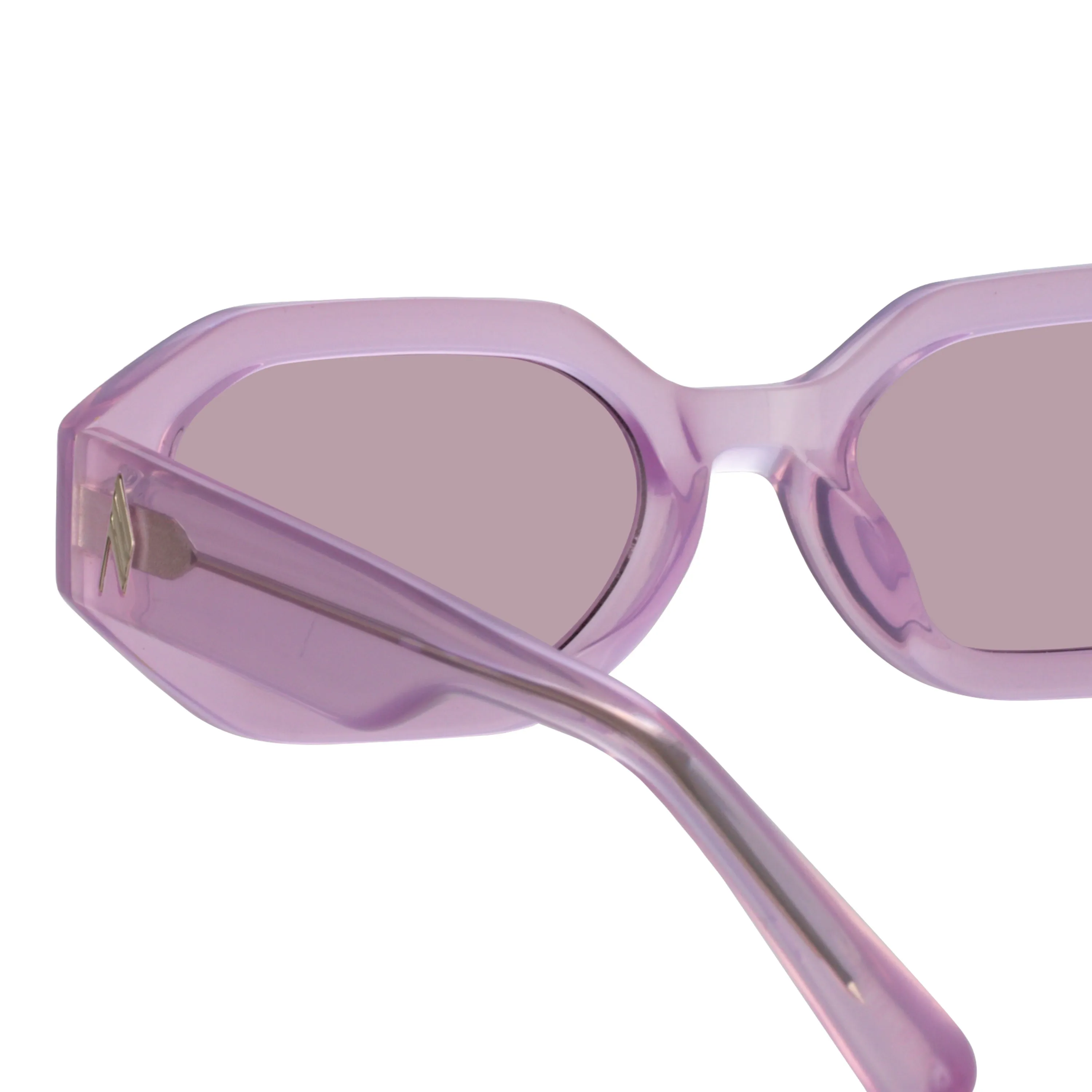 The Attico Irene Angular Sunglasses in Pink sold by Linda Farrow product image thumbnail 4
