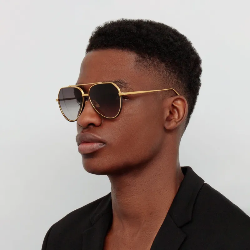 Men's Bayer Aviator Sunglasses in Yellow Gold sold by Linda Farrow